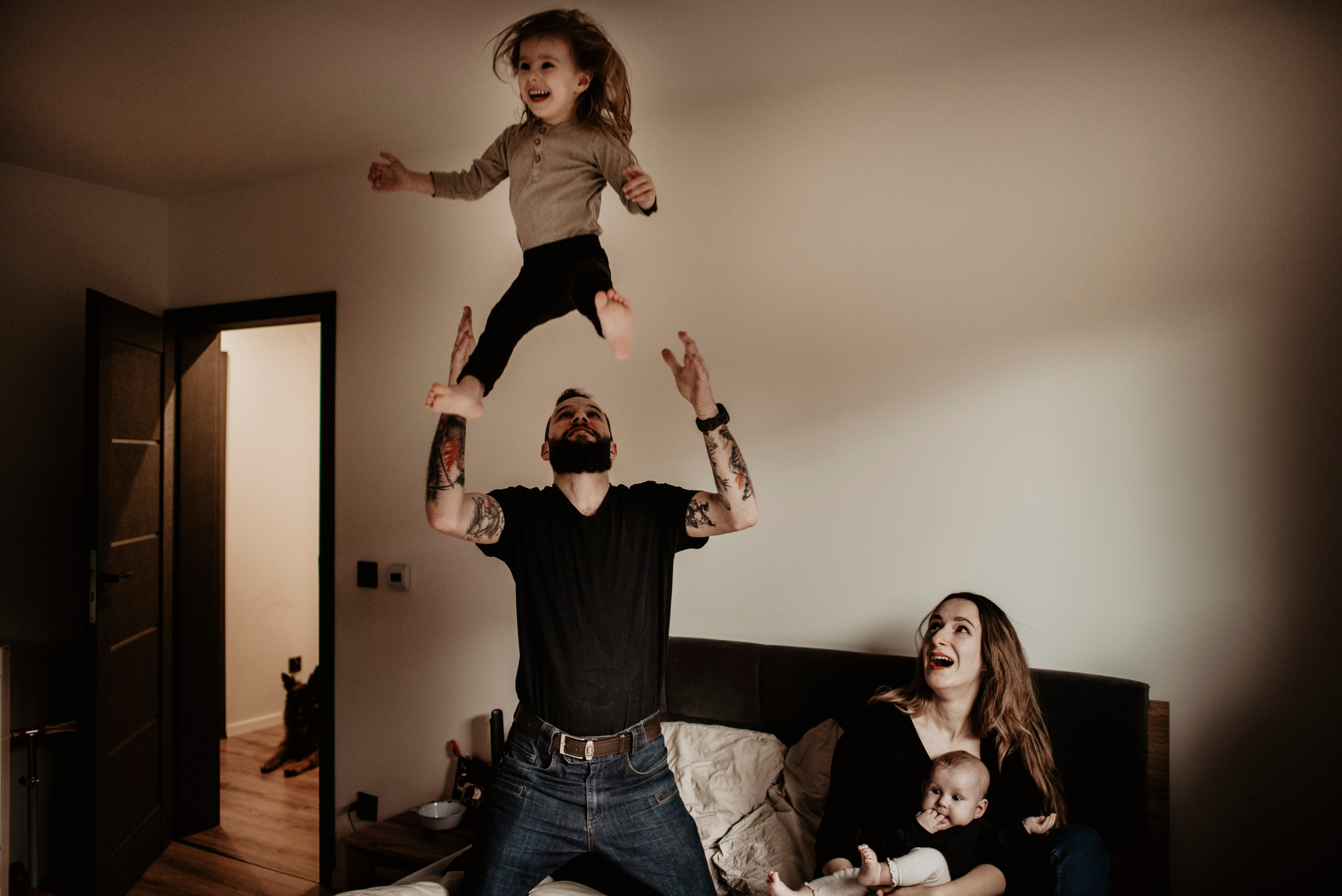 Domowa sesja.Aneta, Andrzej, Inka i Nela. Bałanda Fotografia – Sesje Kobiece, Rodzinne, Miłosne, Reportaże | Katowice Śląsk