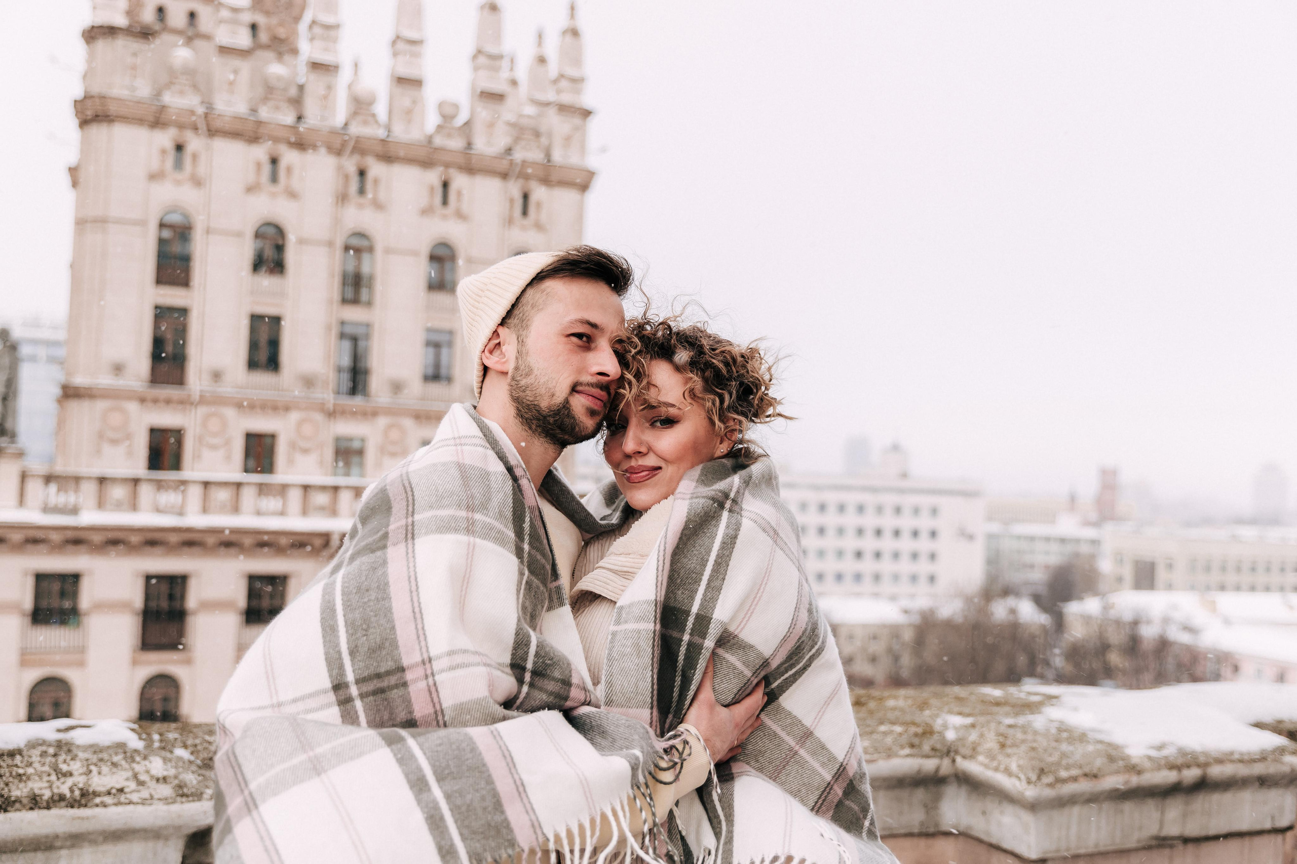 A winter fairy tale in the city center. Wedding and family photographer