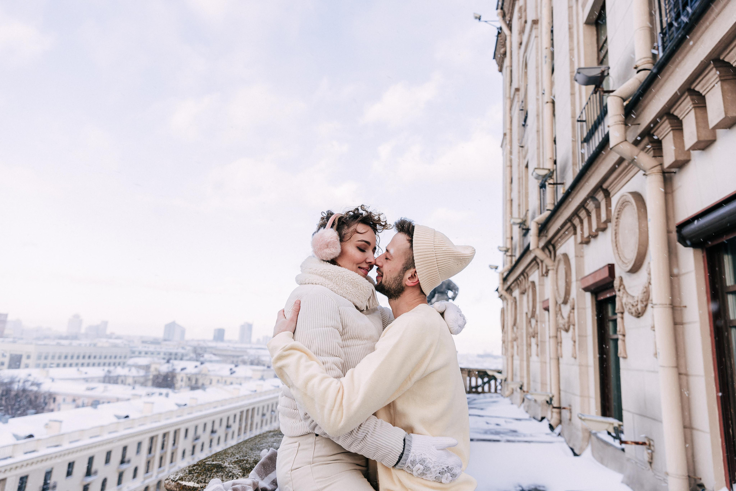 A winter fairy tale in the city center. Wedding and family photographer