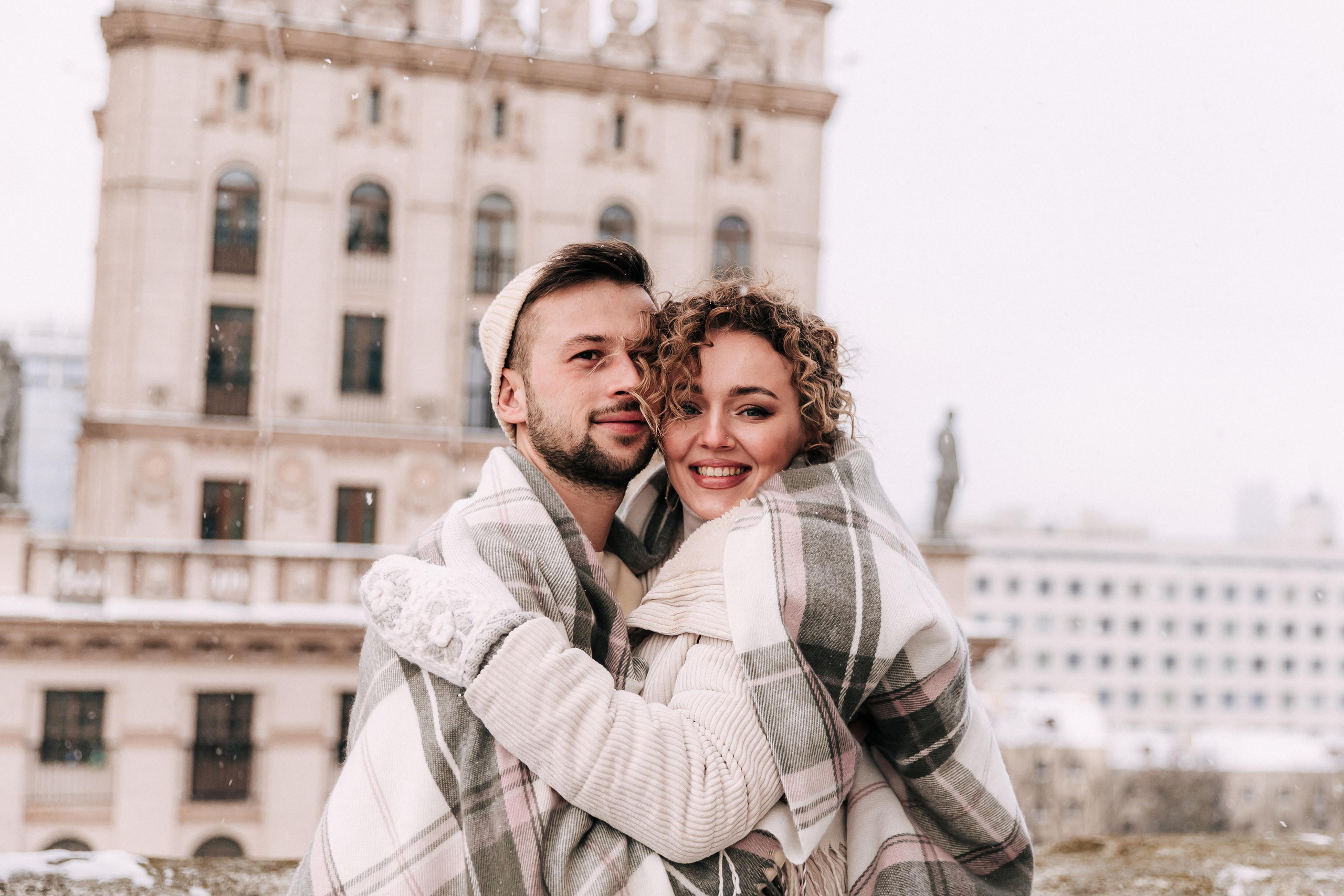 A winter fairy tale in the city center. Wedding and family photographer