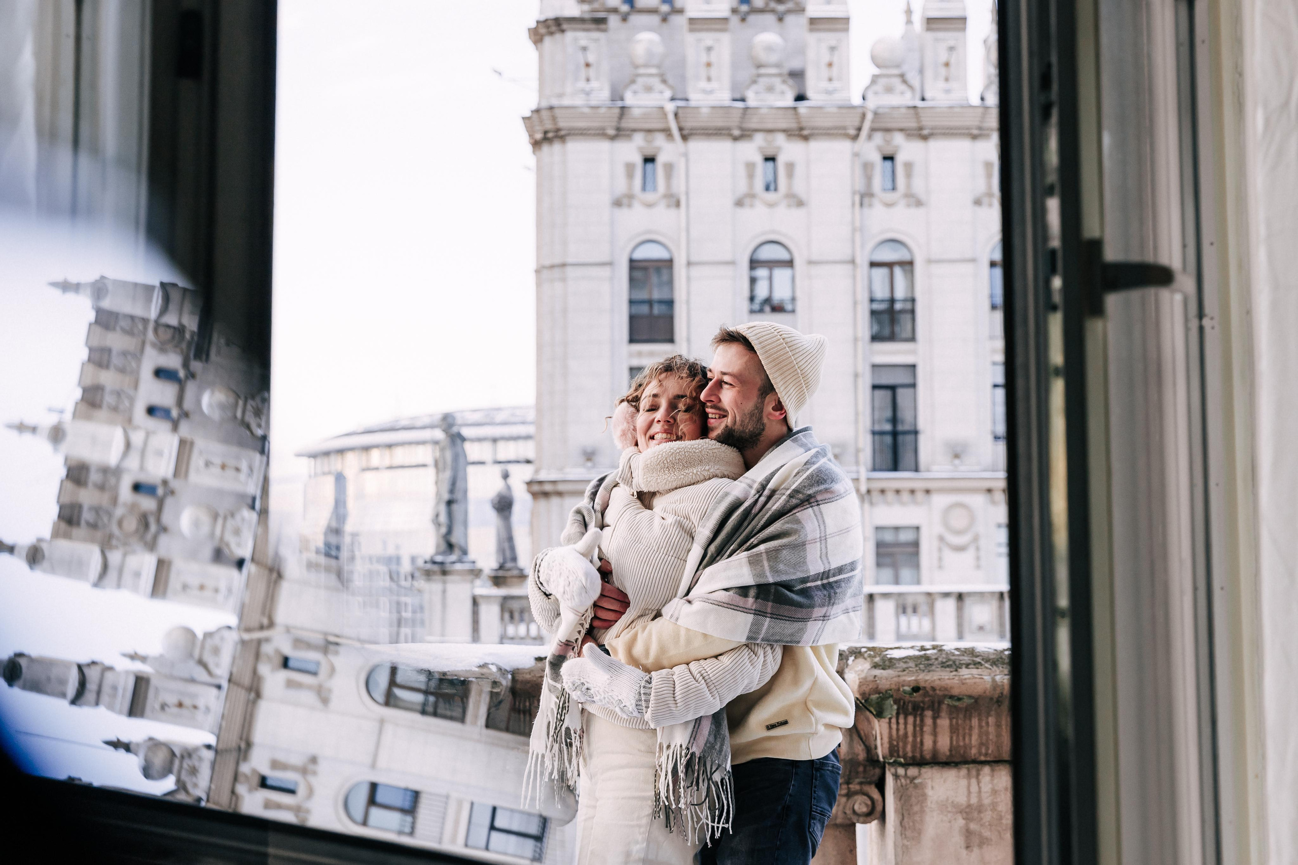 A winter fairy tale in the city center. Wedding and family photographer