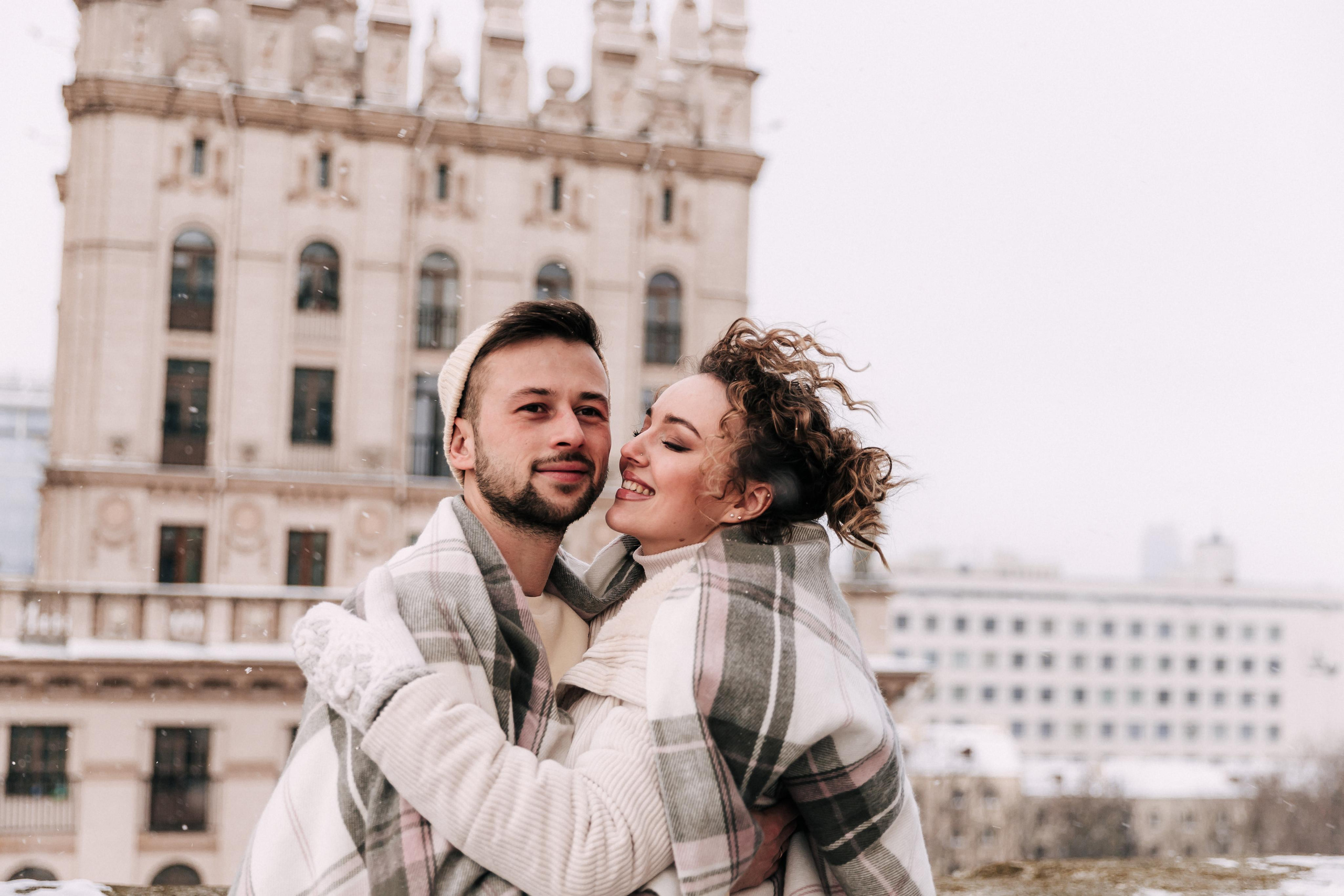 A winter fairy tale in the city center. Wedding and family photographer