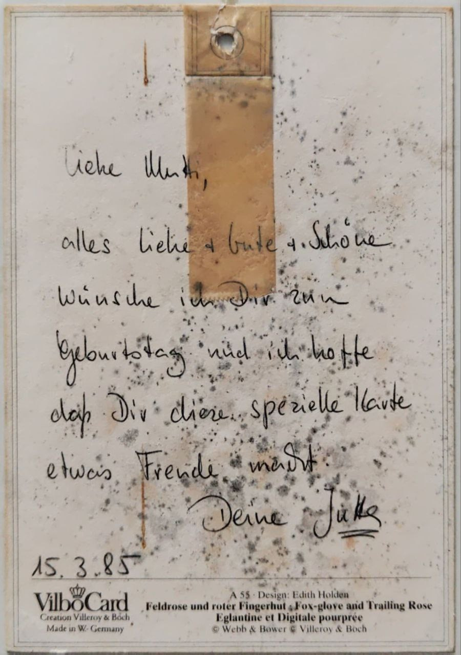 Stara porcelanowa pocztówka Villeroy & Boch. Fotografka, kolekcjonerka starych pocztówek i twórczyni opowieści na styku przeszłości i życia osobistego. Irina Dainakova