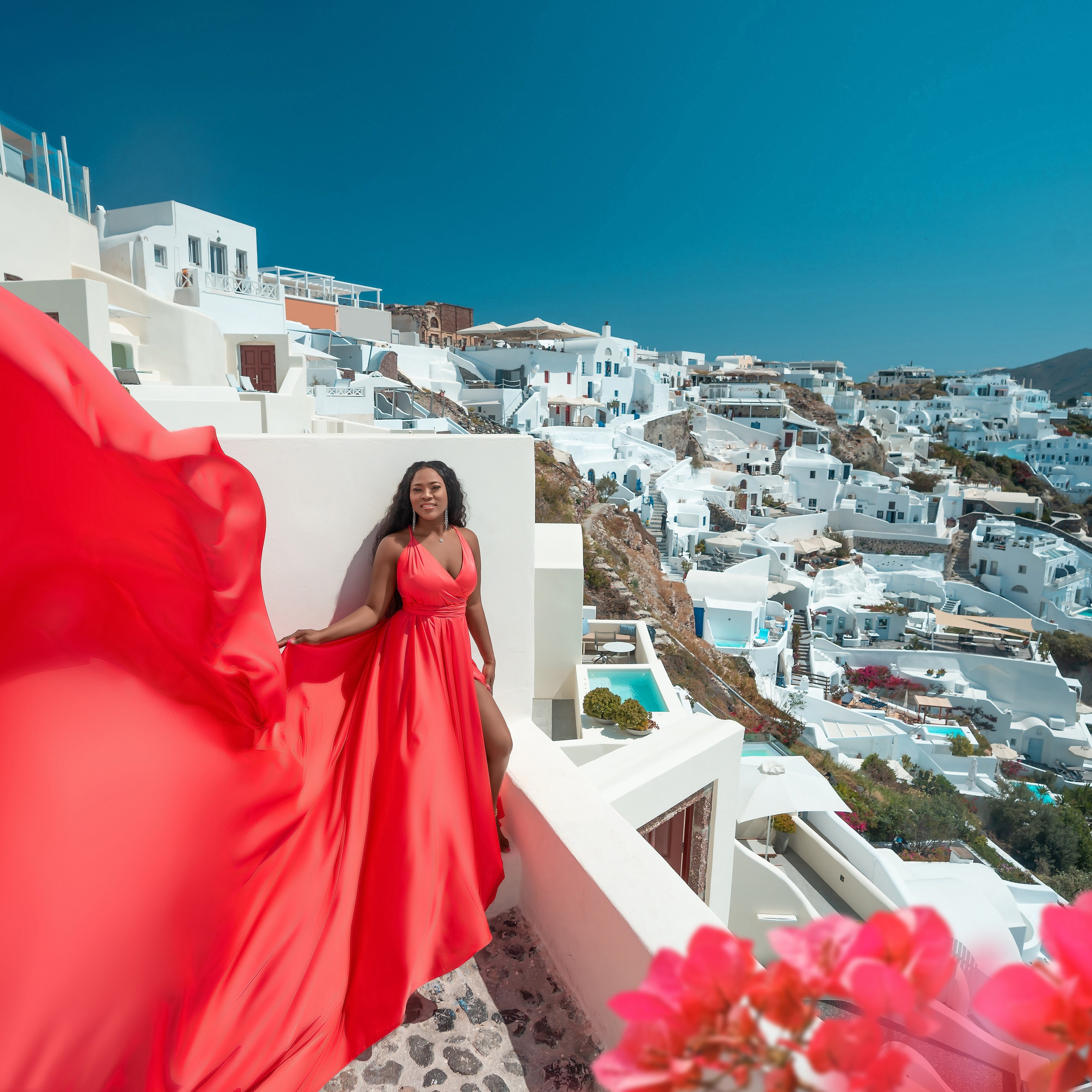 Santorini Flying Dresses Rental catalog price. Photographer in Santorini SokoLOVE Alex| Flying Dress Santorini