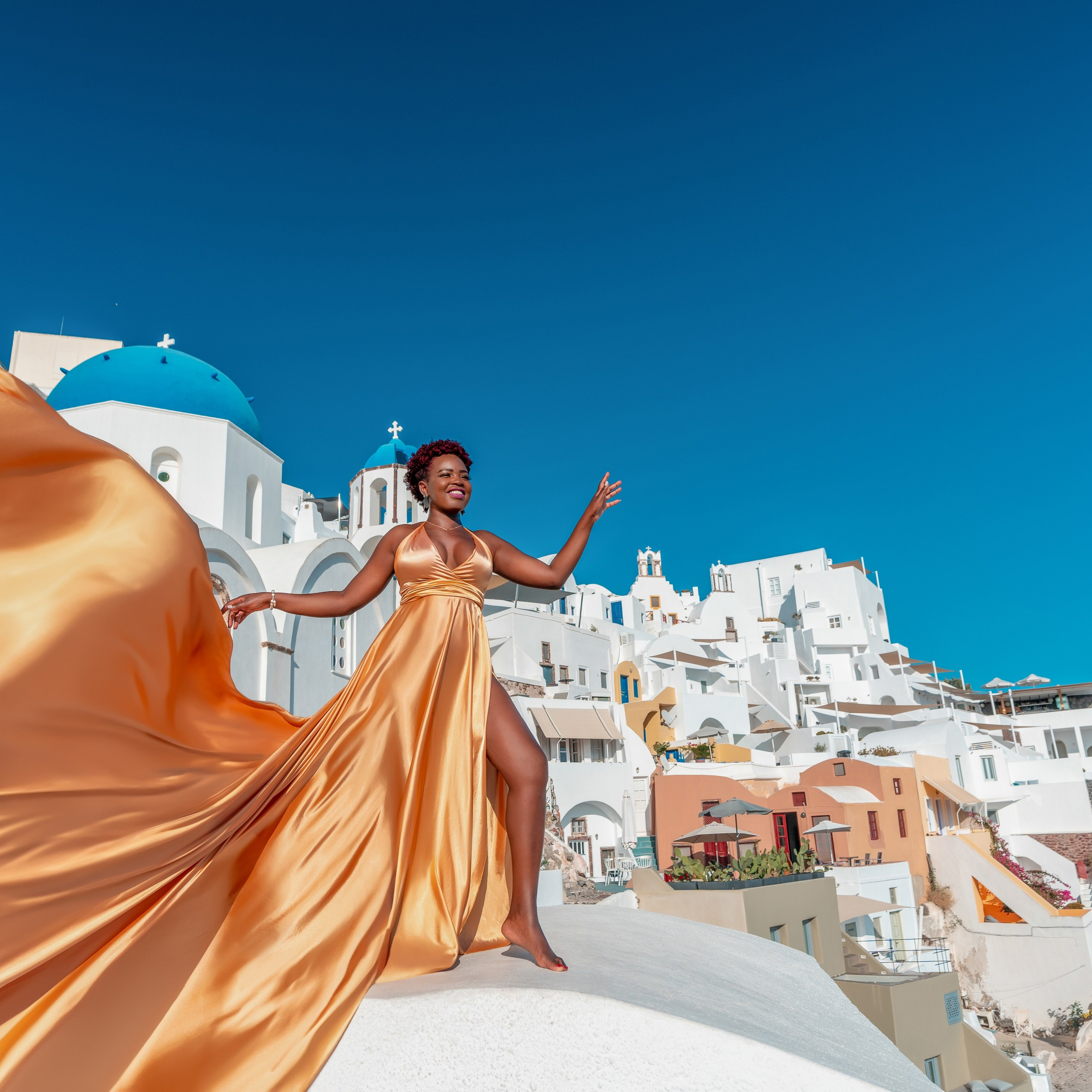 Santorini Flying Dresses Rental catalog price. Photographer in Santorini SokoLOVE Alex| Flying Dress Santorini