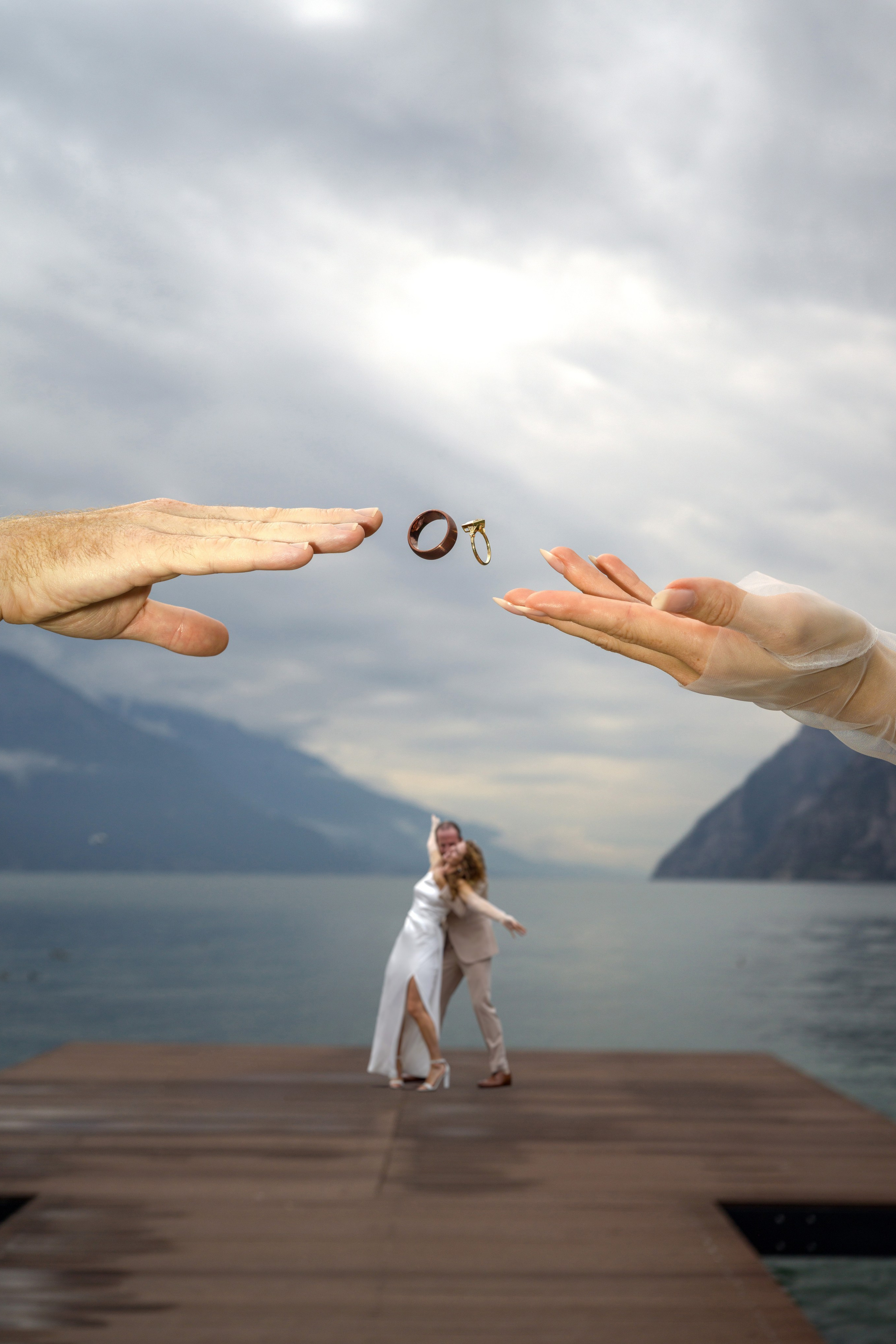 Romantic couple at Lake Garda. Riva del Garda