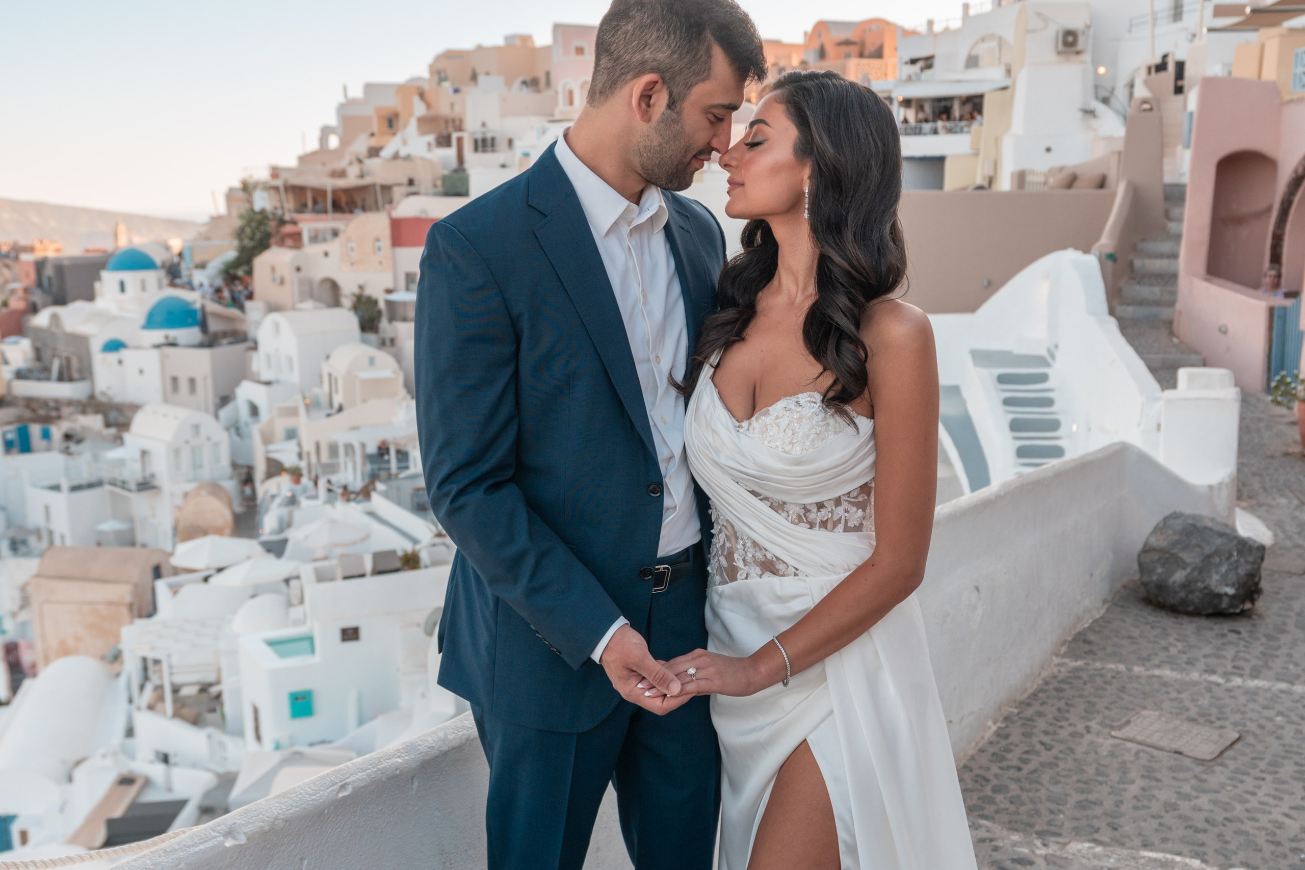 Romantic Santorini Engagement Photoshoot in&nbsp;Oia at&nbsp;Sunset