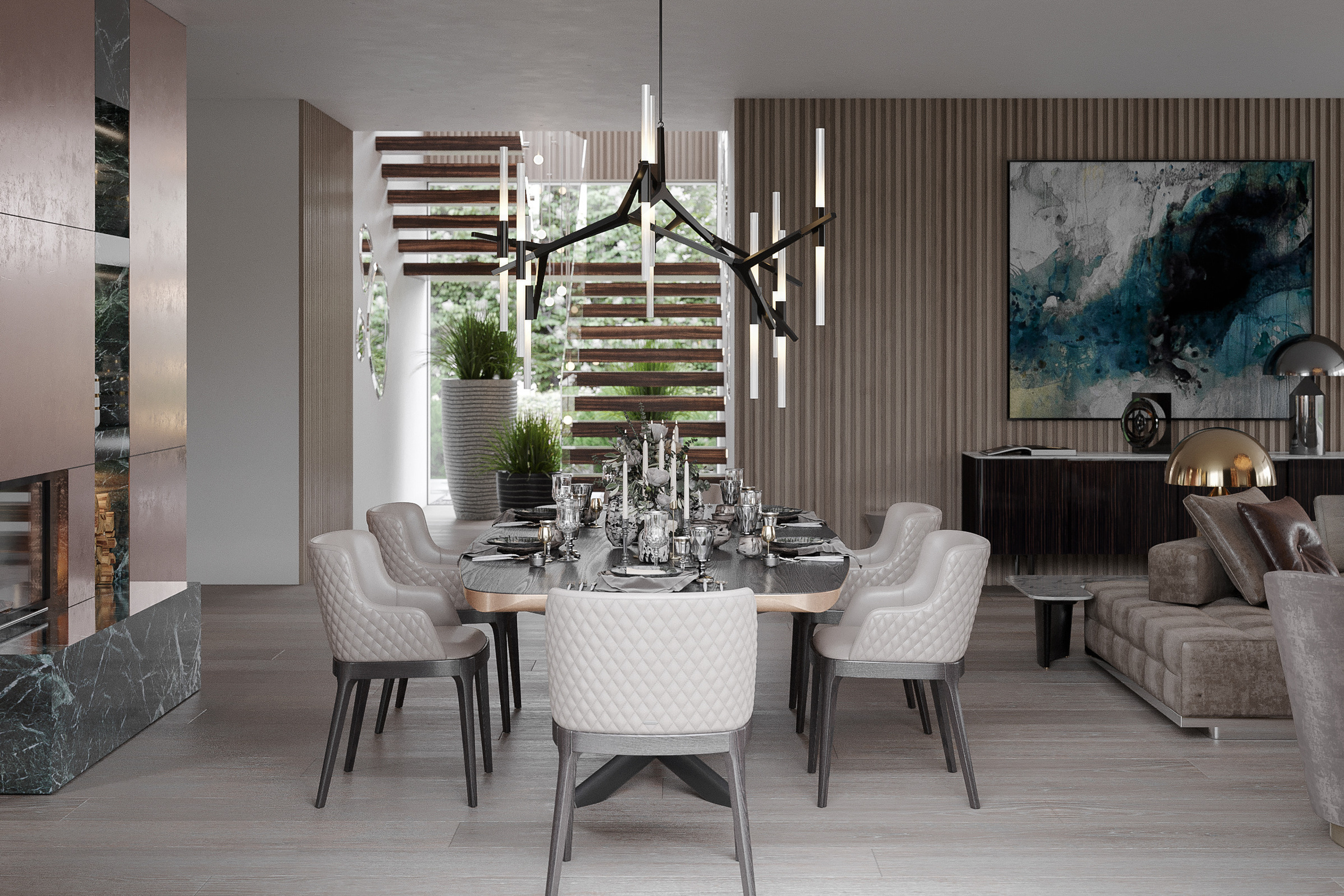 Obývací pokoj s jídelnou