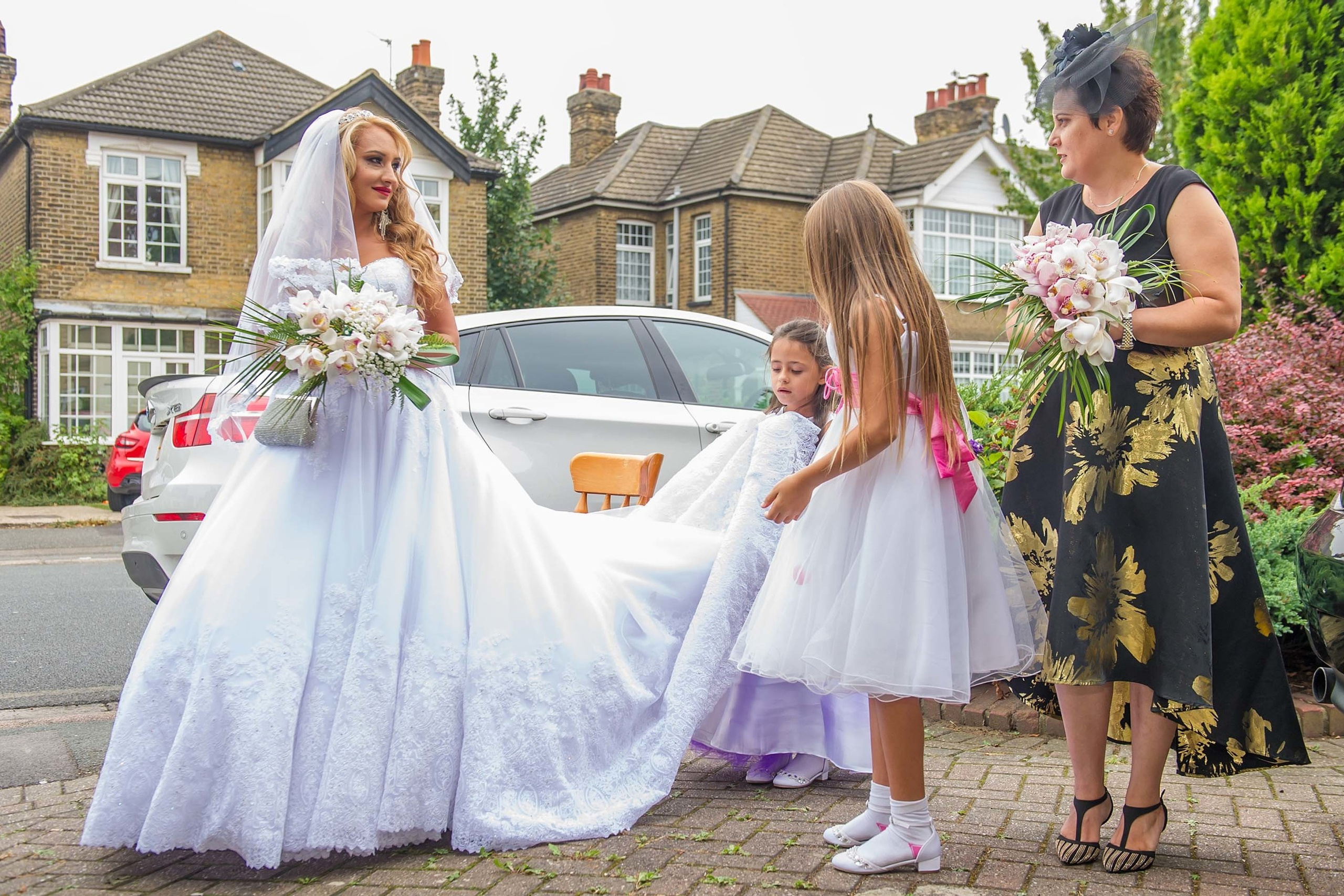 Wedding photographer Ilford uK Nikon D850 Bride on her way to church