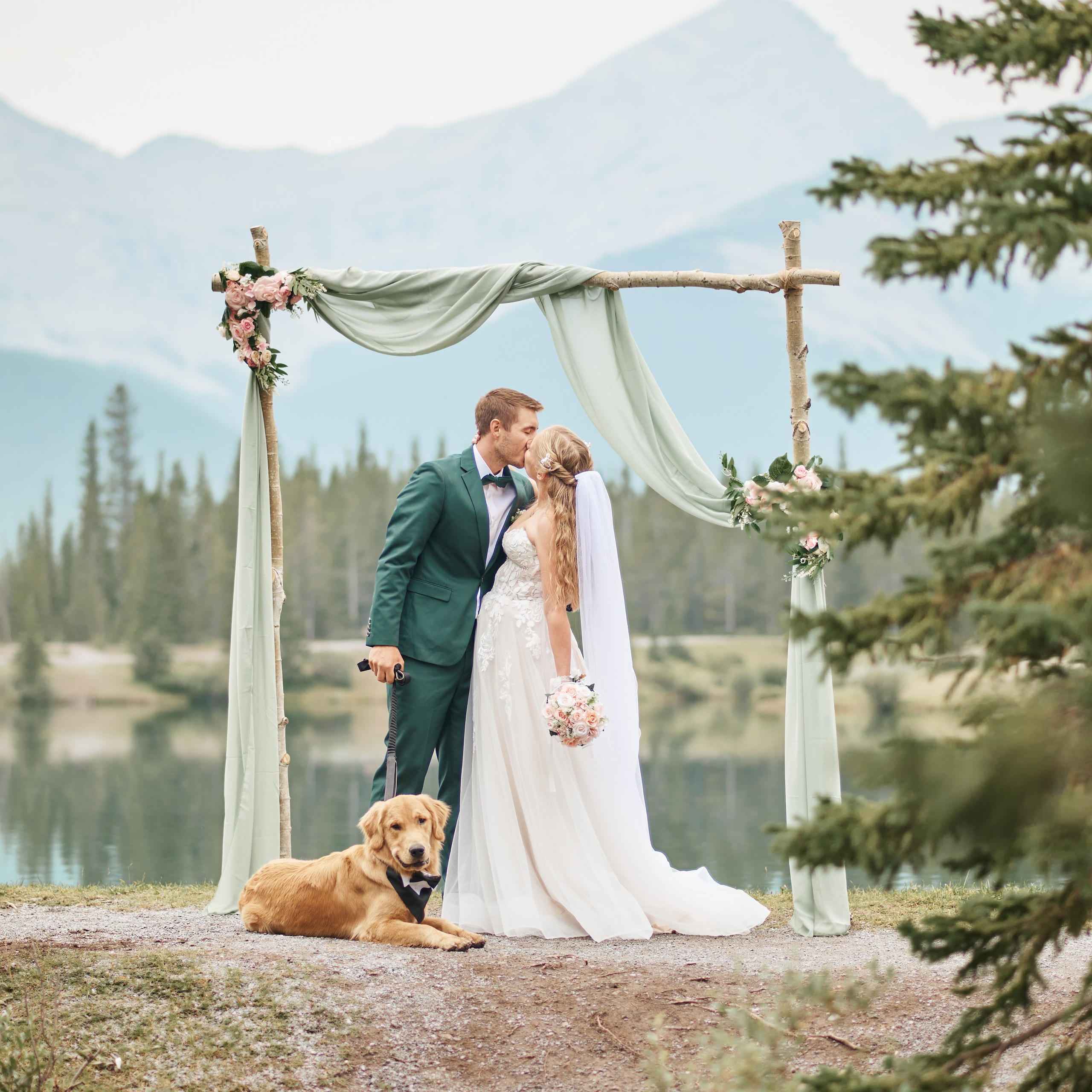 Natalie&Mat. A small, intimate wedding at Forgetmenot Lake, Kananaskis Park