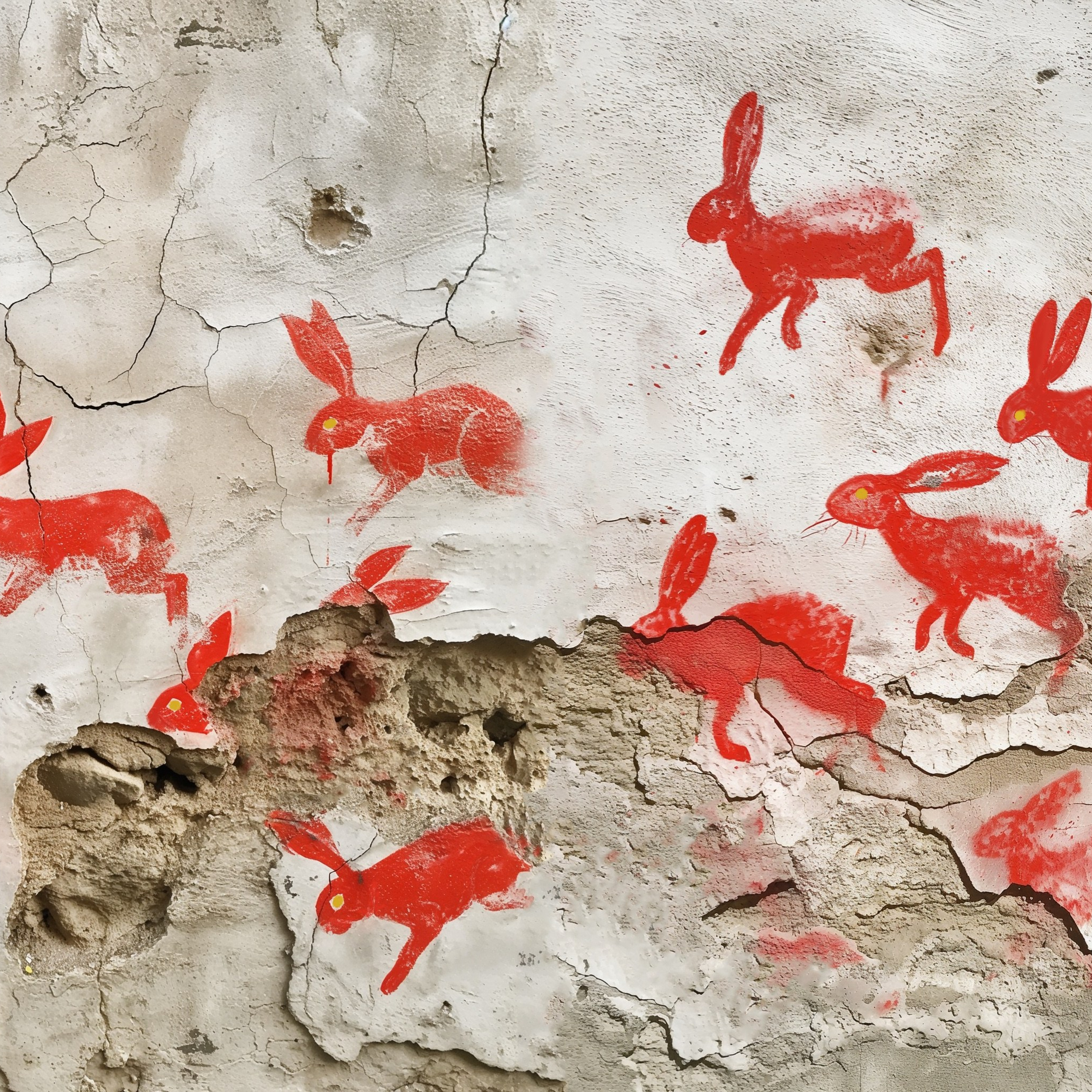 Streetart: Red Rabbits in the Non-Places