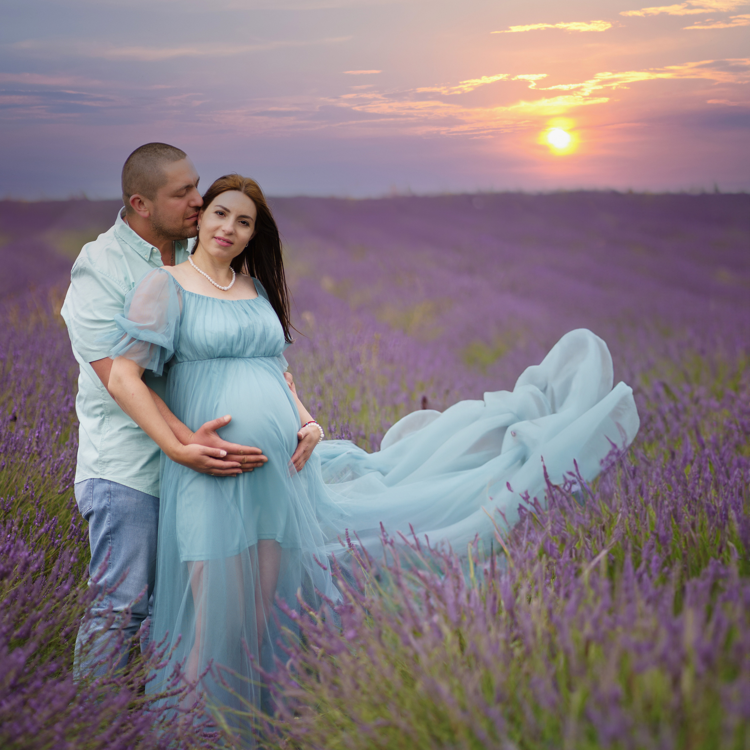 Great time waiting for the baby of a happy family.