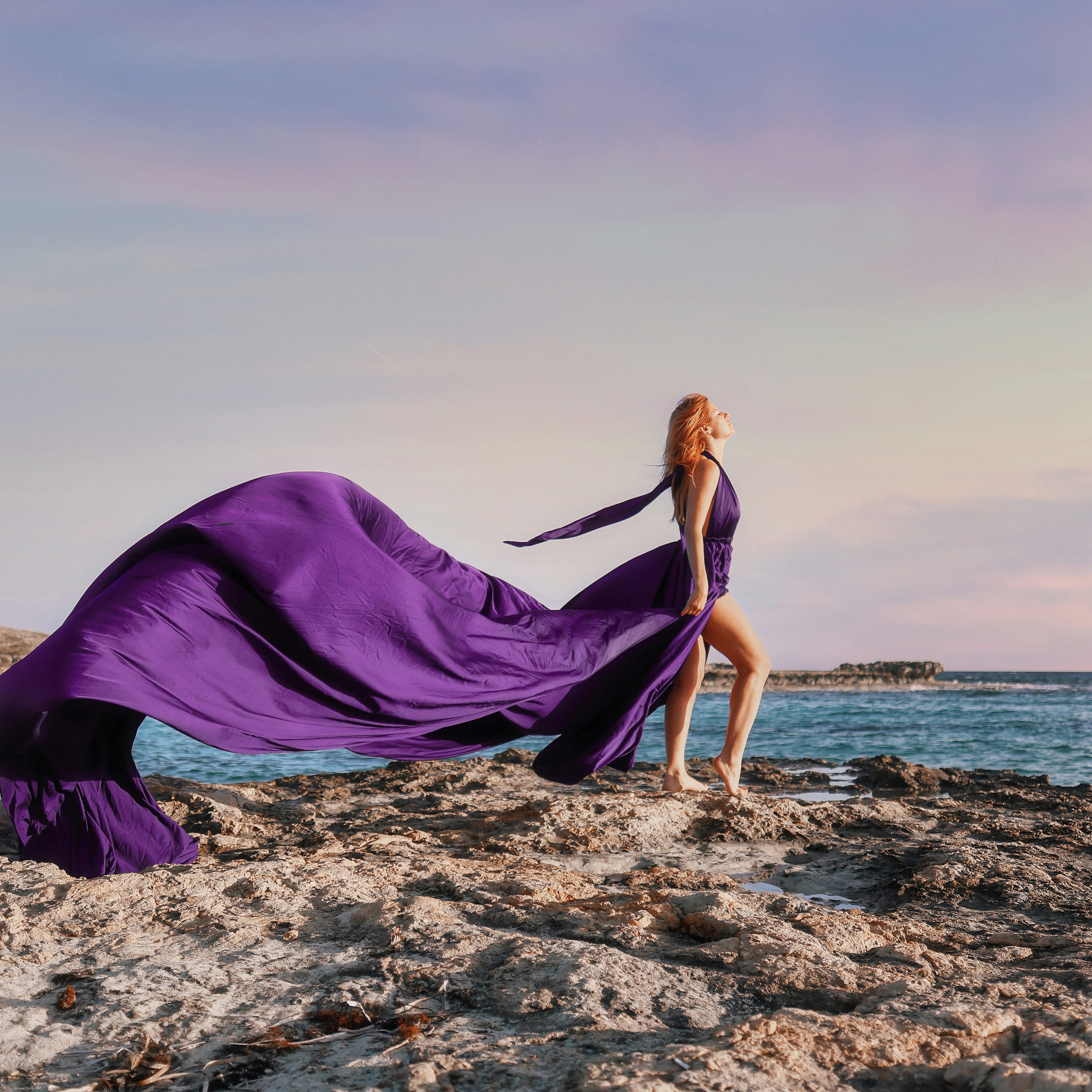 Фотосессия в летящем платье. Март, 2023