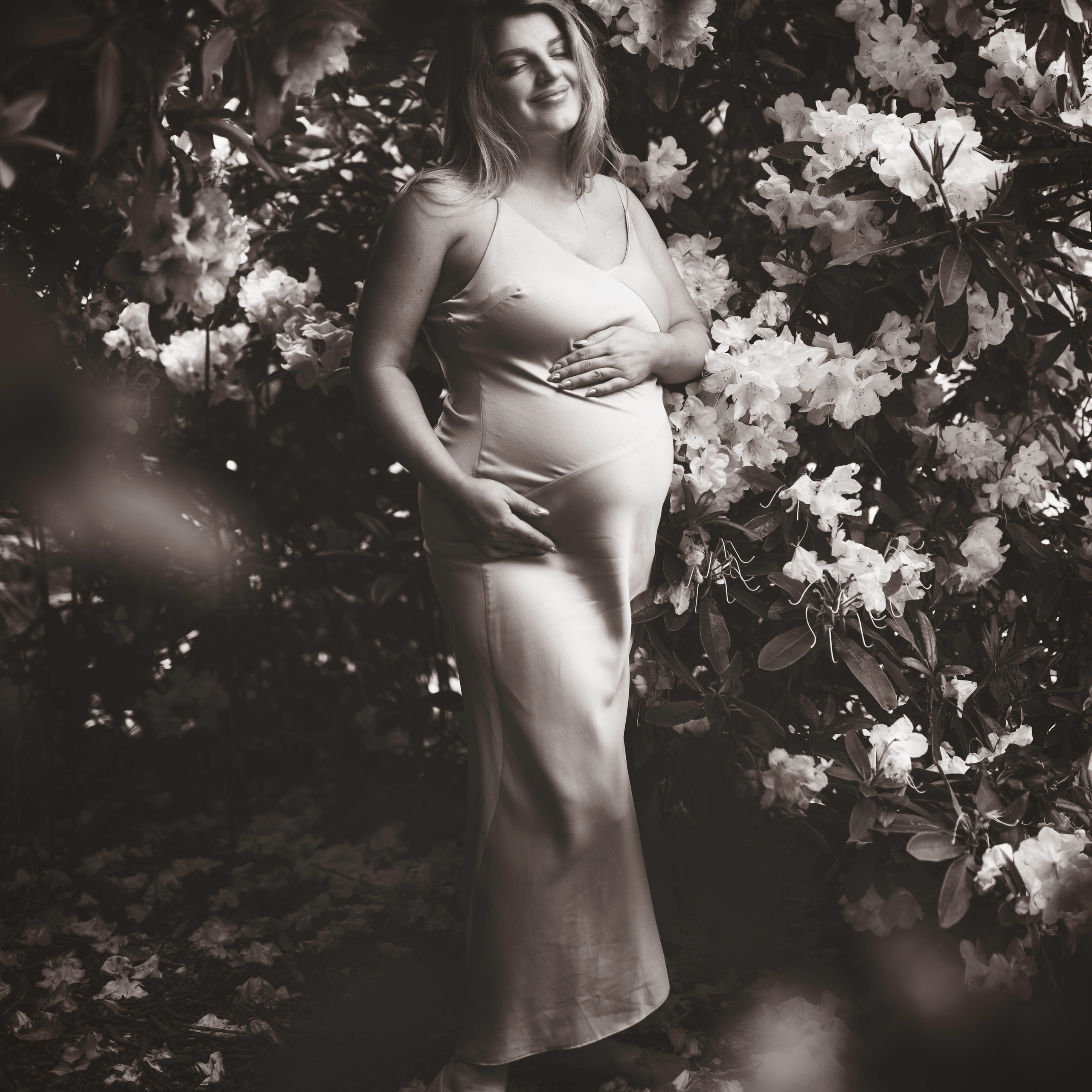 "Bump amidst the beautiful Rhododendron flowers in Yorkshire."