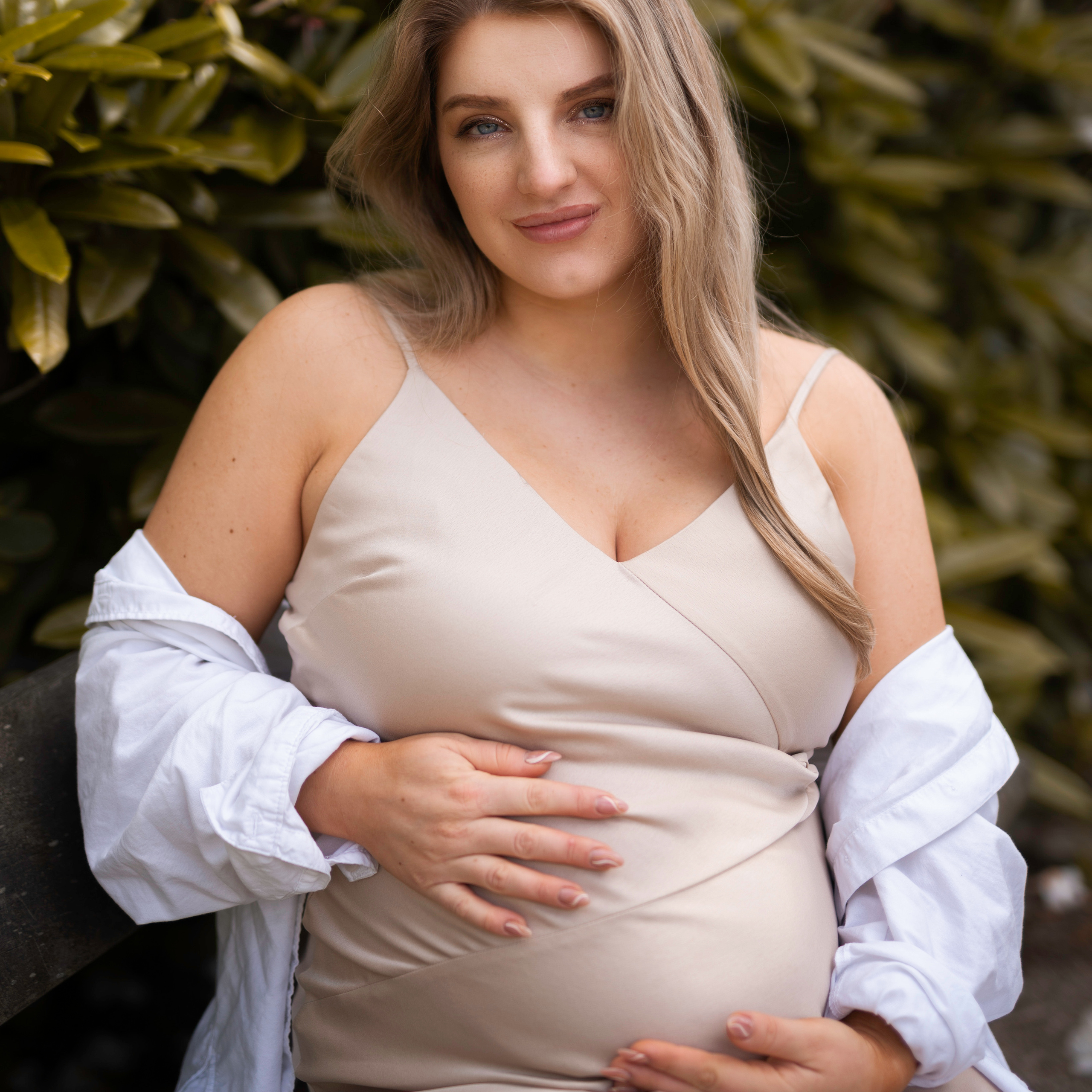 "A stunning photo of a model amidst the lush Rhododendron gardens in Leeds.