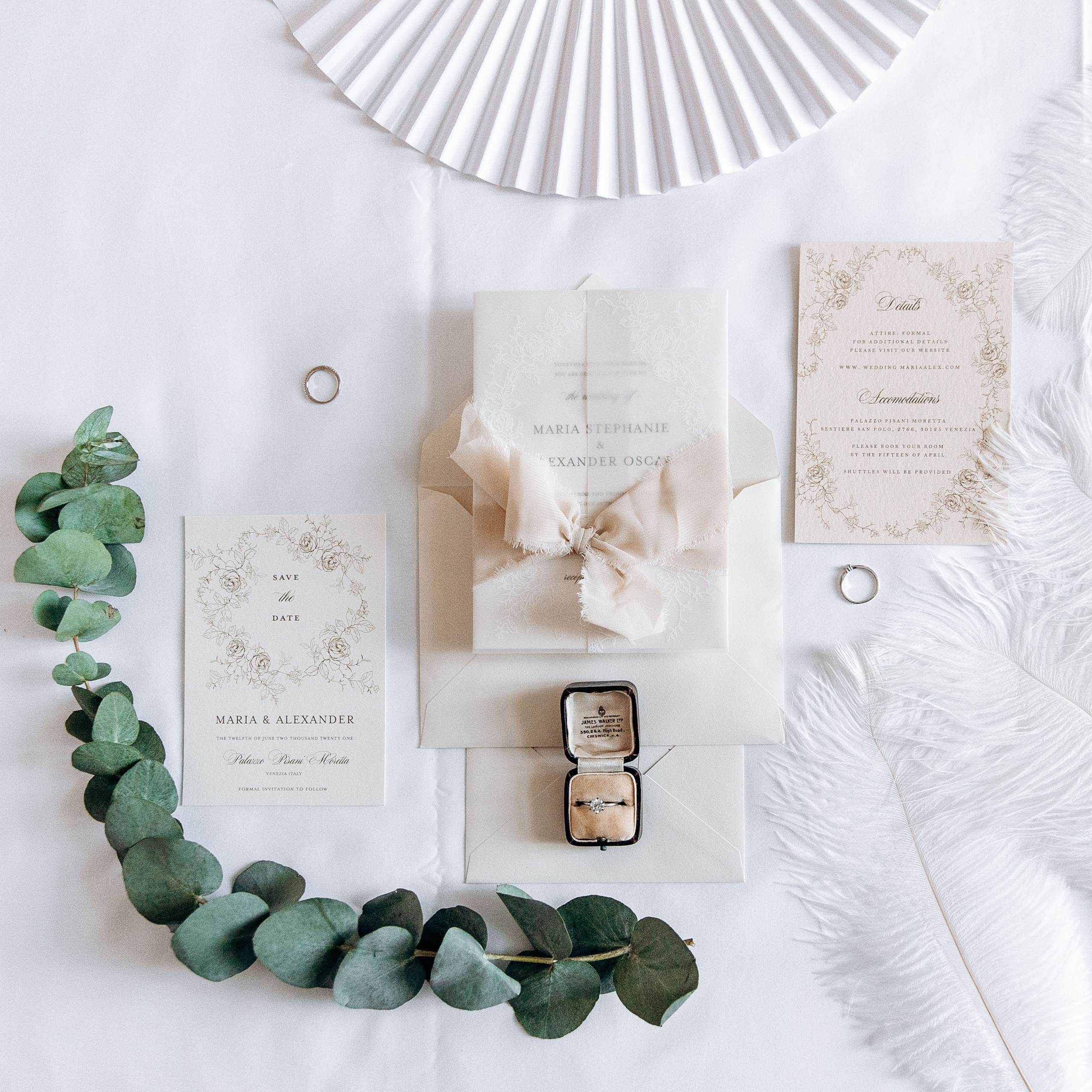 Elegant bridal accessories including veil and jewelry, styled for a destination wedding in Barcelona