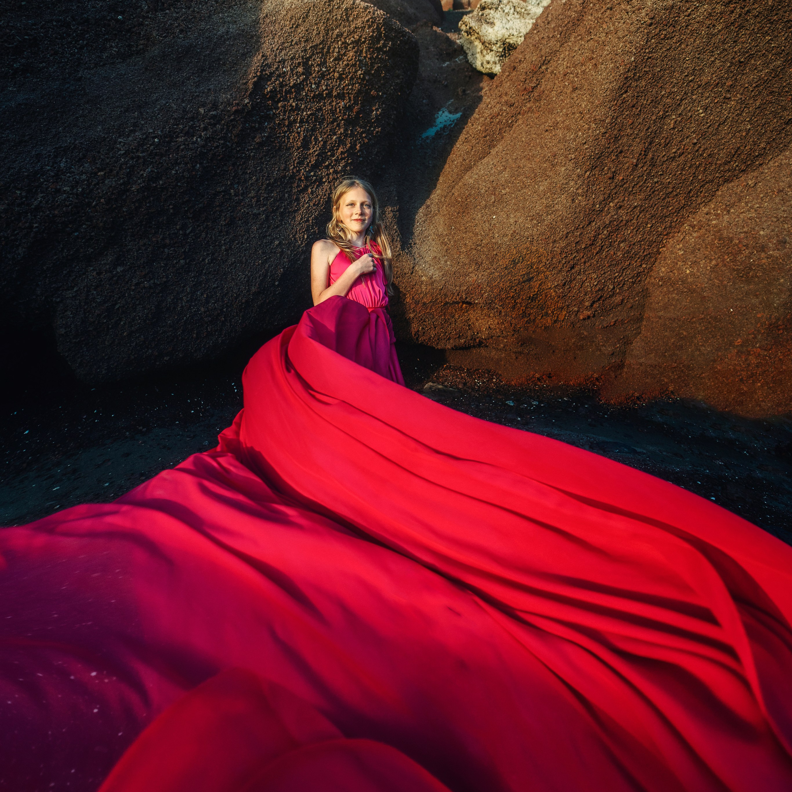 Vestido niña fucsia 20€