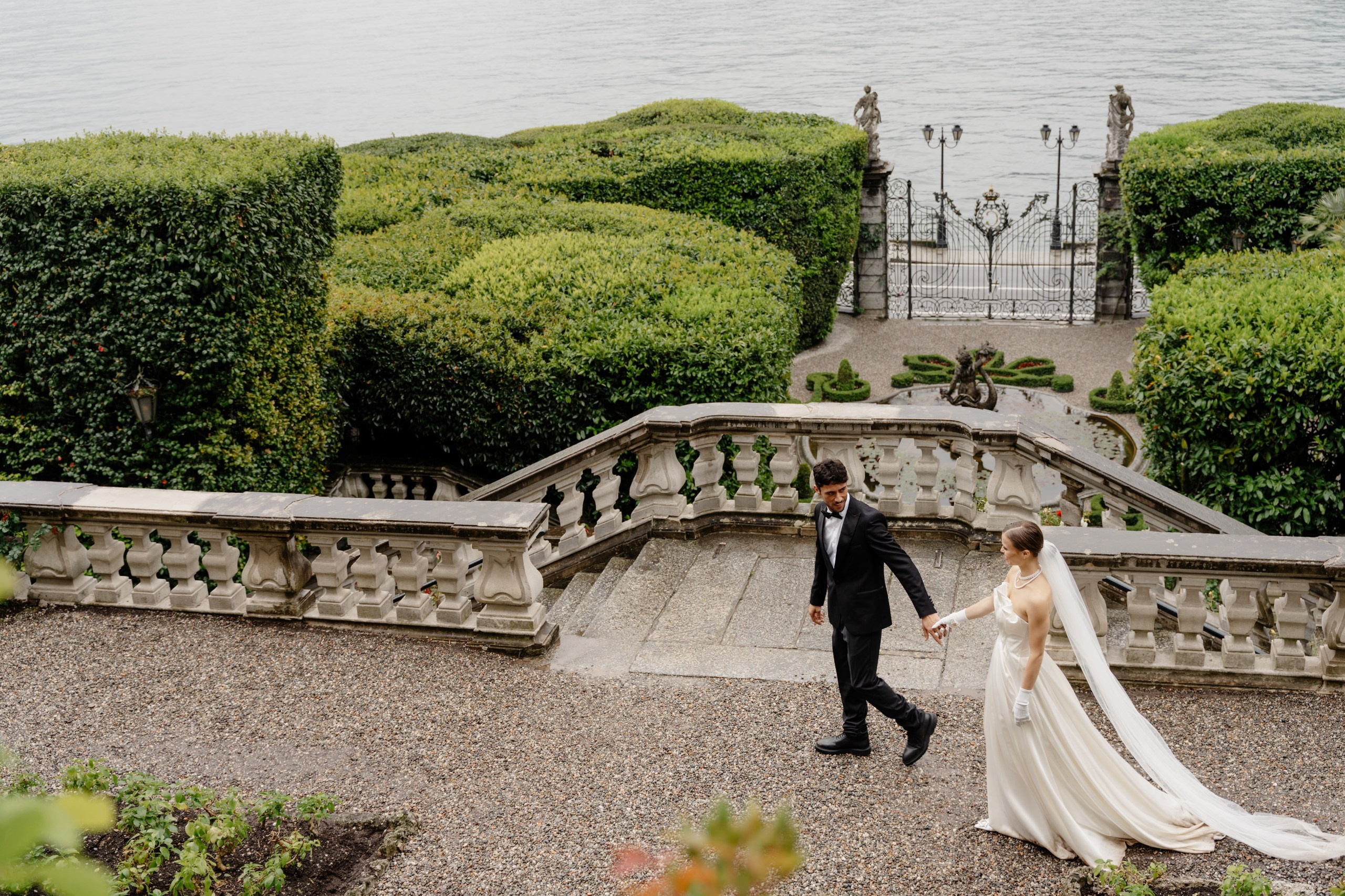 groom kissing bride after wedding ceremony
