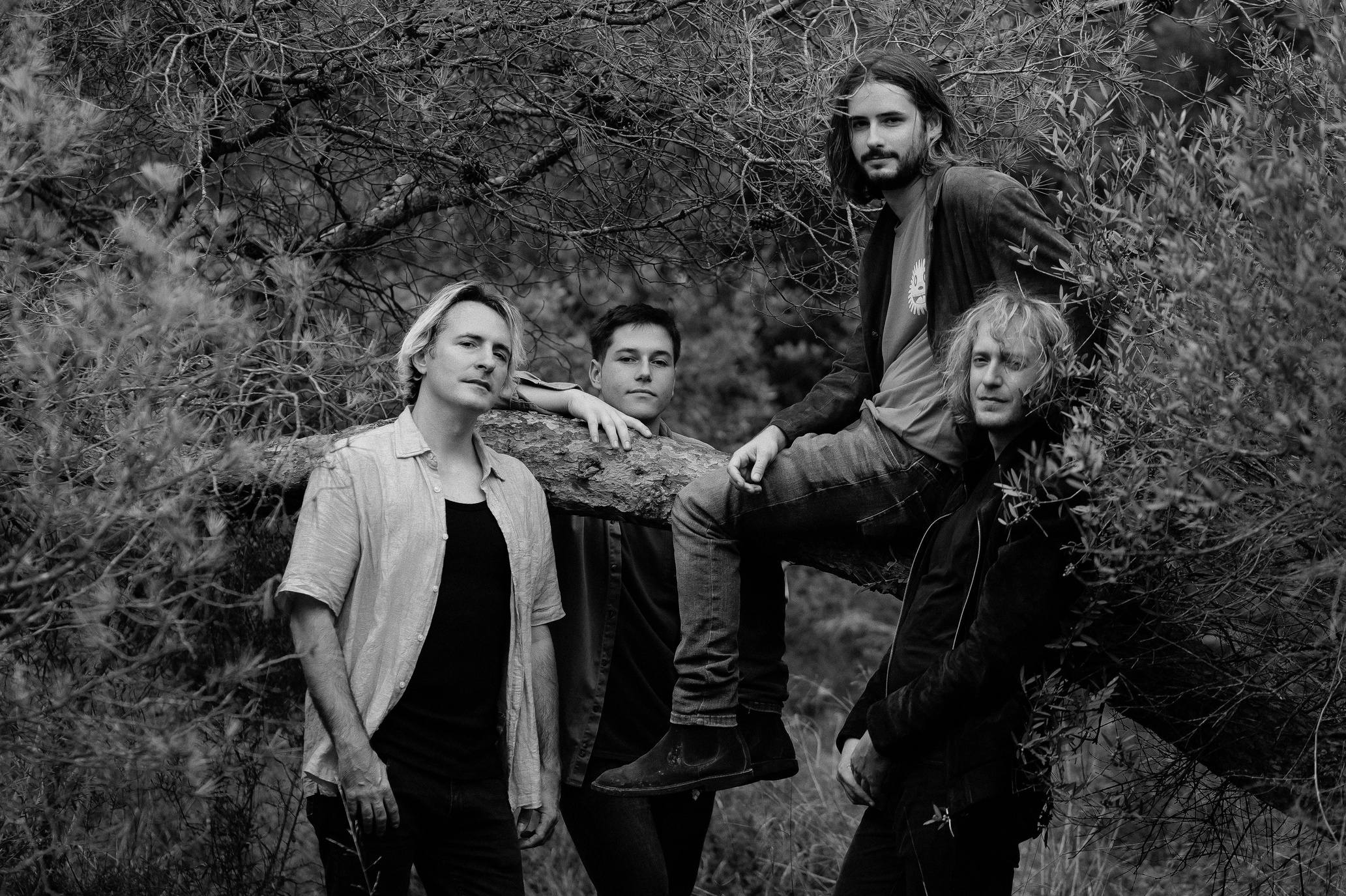 Outdoor photo shoot of a music band