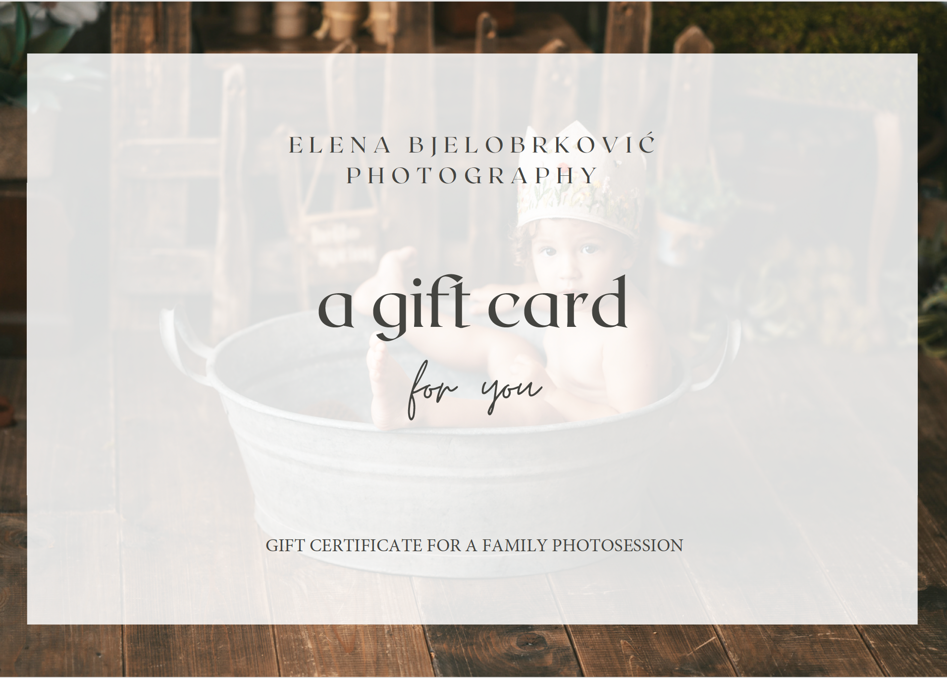 Poklon vaučer. Dečiji i porodični fotograf Crna Gora — Elena Bjelobrković Photography