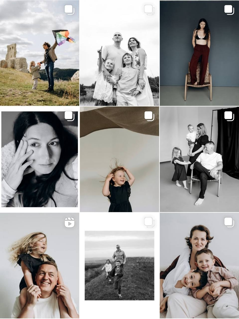 Collage aus Familienfotografie, Einzelportraits und Kinderfotos – professionelle Fotografin aus Nürnberg mit Fokus auf emotionale Familienmomente, Portraitshootings und natürliche Kinderfotografie im Studio und Outdoor