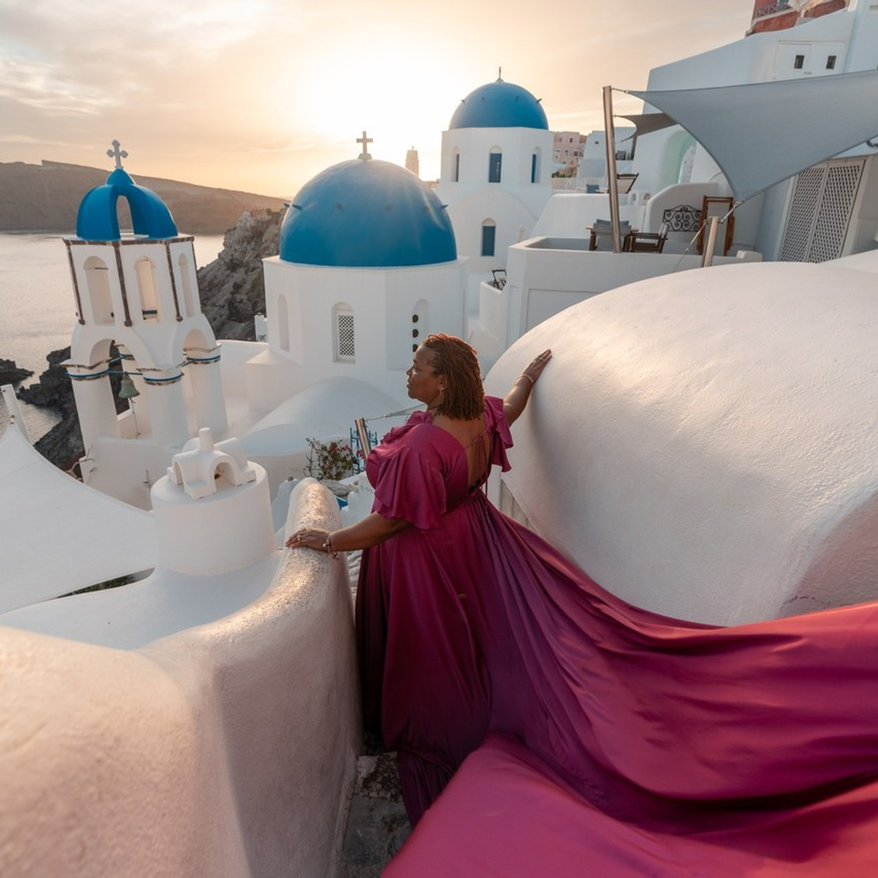 Photographer in Santorini SokoLOVE Alex| Flying Dress Santorini