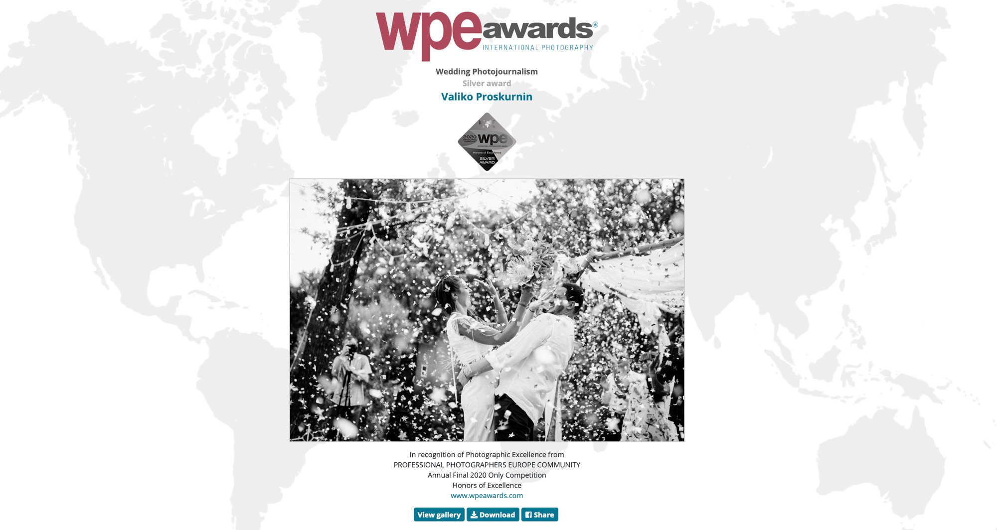 WPE awards. Top 100 Wedding Photojournalism