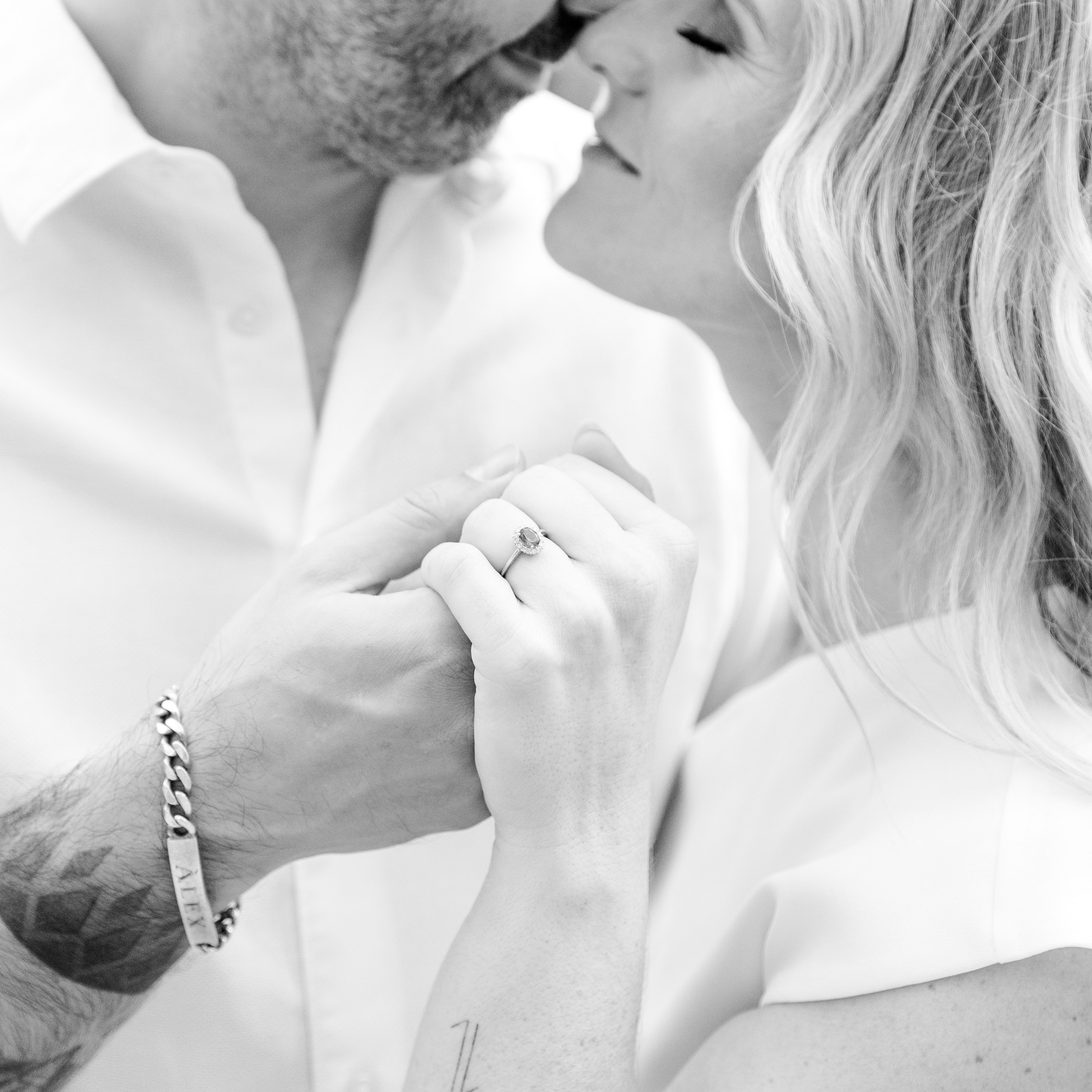Editorial portrait of a couple during their engagement shoot in Barcelona, Spain