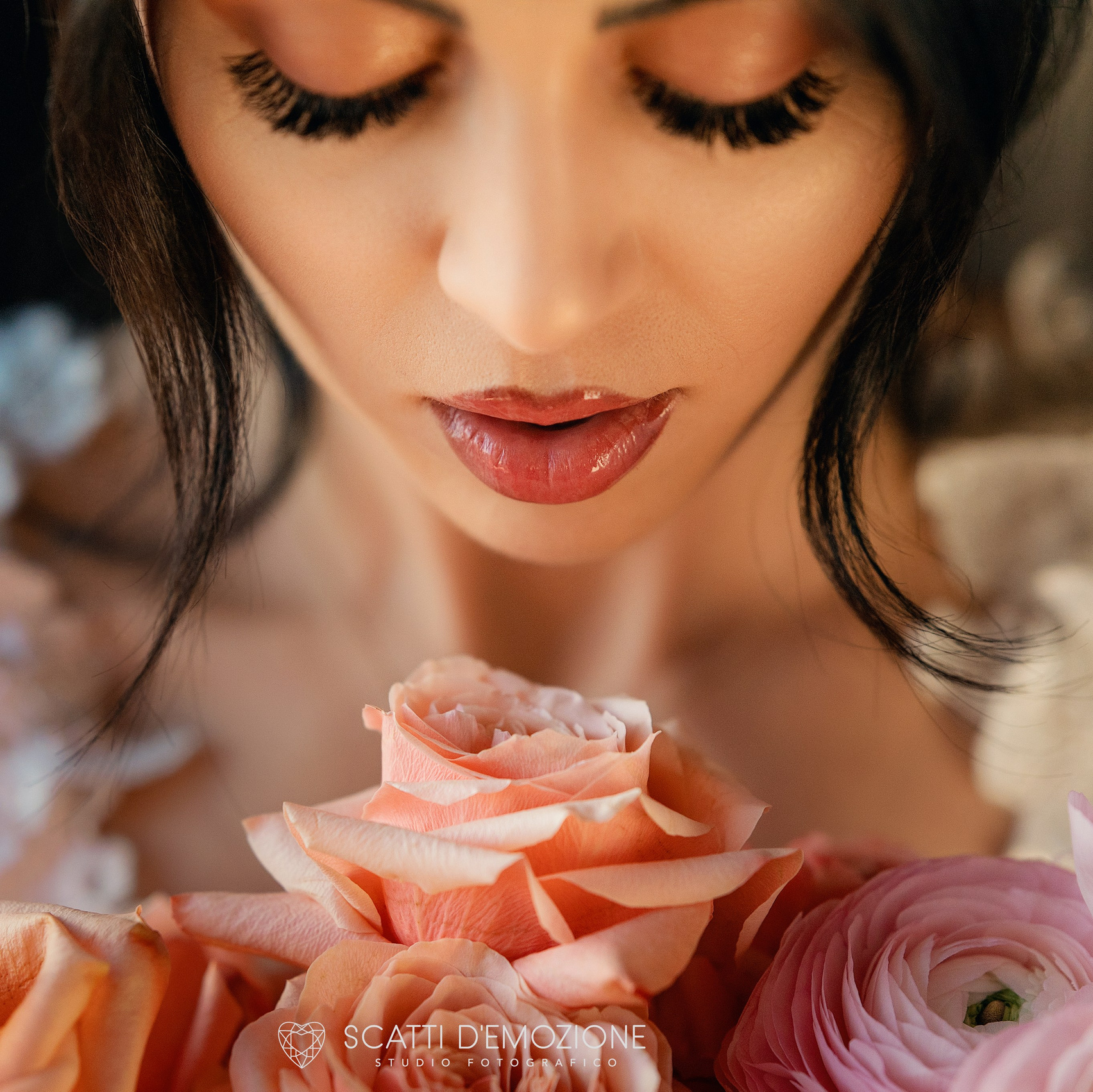 dettaglio make-up rossetto labbra sposa