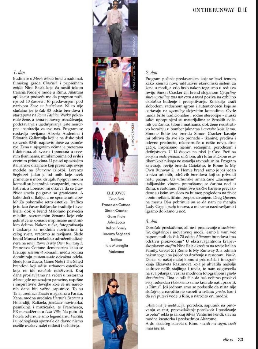 Elizaveta Razumova photographs in ELLE Magazine.