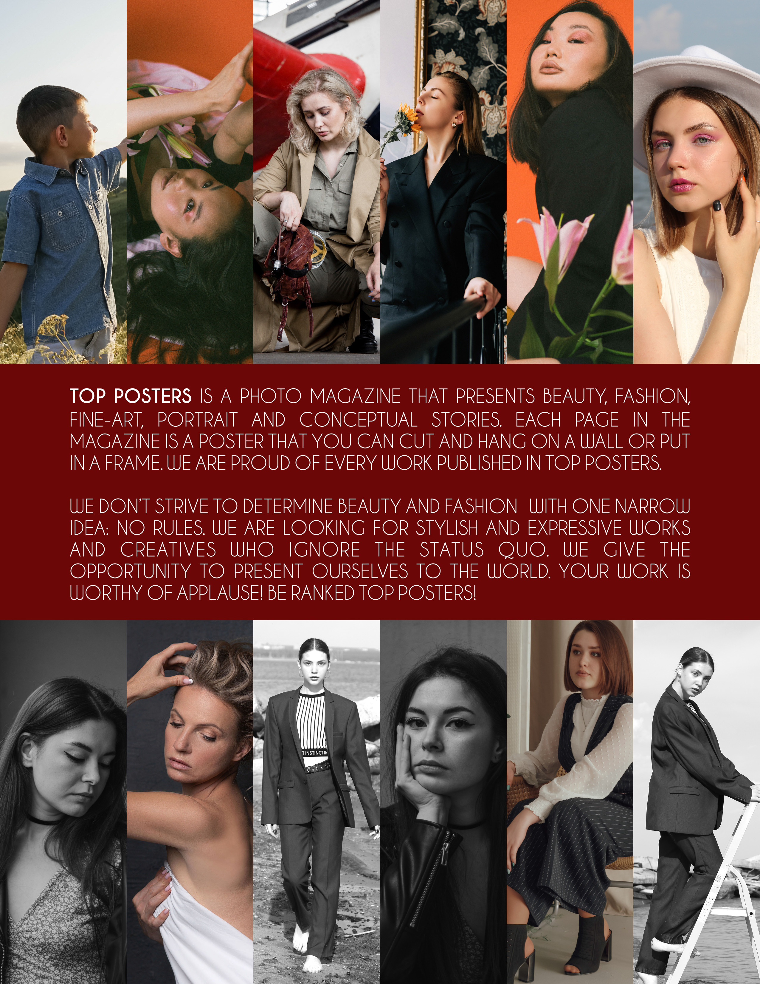 Publication in TOP posters magazine. Wedding and family photographer