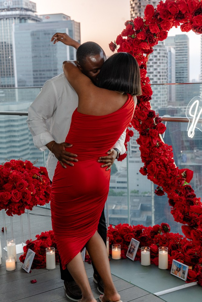 Proposal at the Arena Tower. Tonya Kyrylenko photographer in London