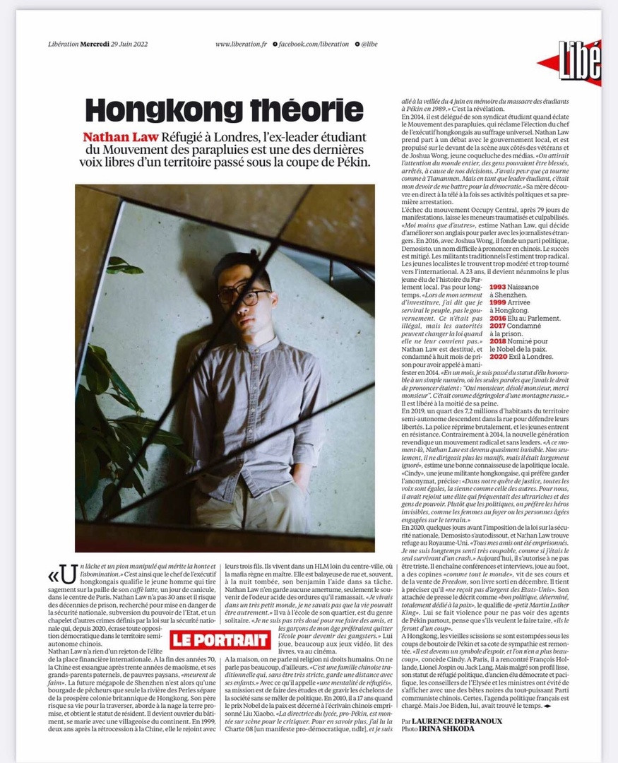Nathan Law, Libération