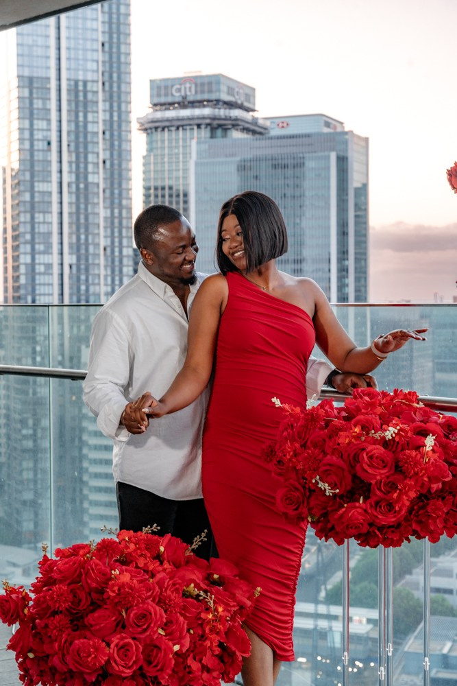 Proposal at the Arena Tower. Tonya Kyrylenko photographer in London