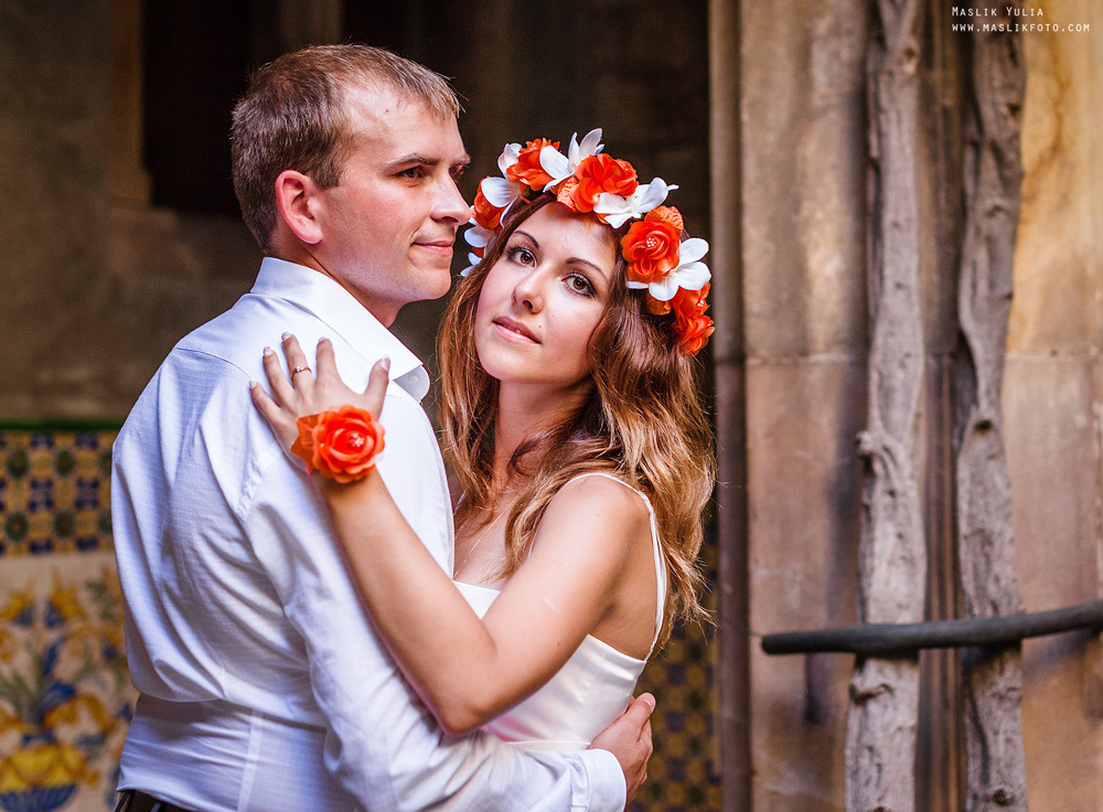 Sesión de fotos de boda en Badalona. Fotógrafo en Barcelona  Maslik Yulia