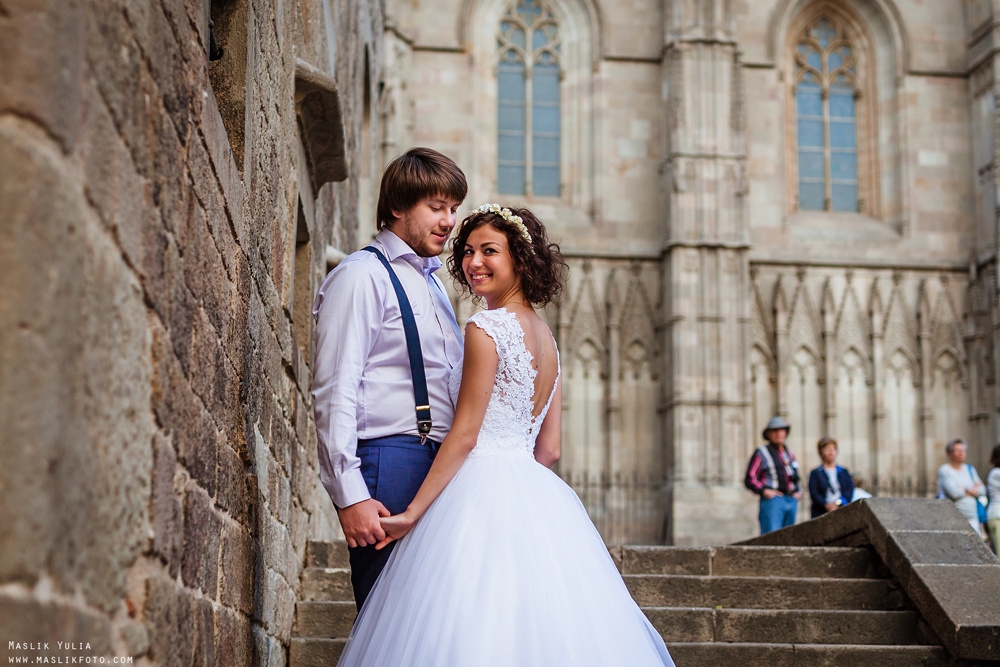 Sesja ślubna w Badalonie, Catalonia. Fotograf w Barcelonie Hiszpanii Maslik Yulia