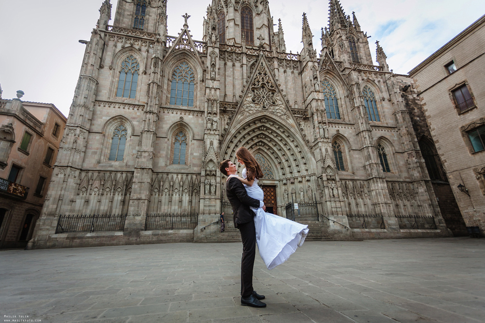Свадебная фотосессия в Бланес. Фотограф в Барселоне Испании Маслик Юлия