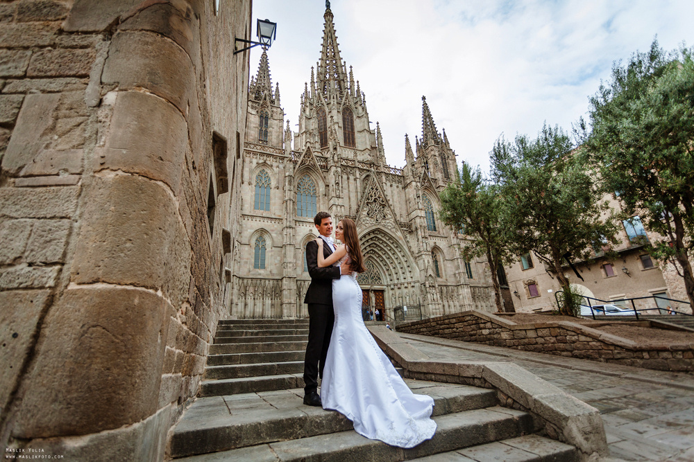 Свадебная фотосессия в Бланес. Фотограф в Барселоне Испании Маслик Юлия