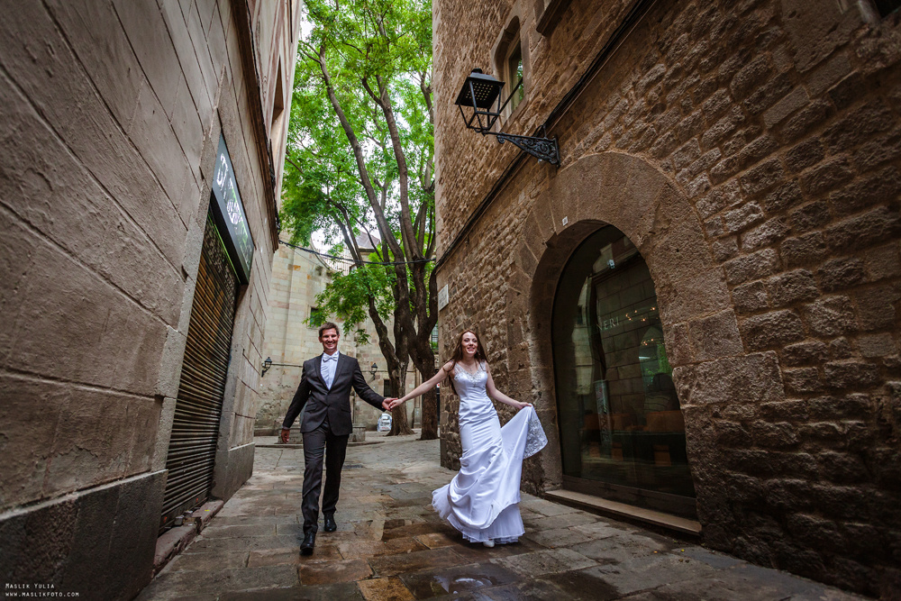 Свадебная фотосессия в Бланес. Фотограф в Барселоне Испании Маслик Юлия