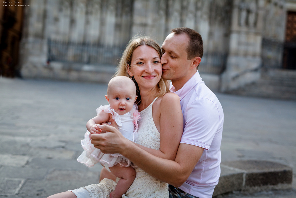 Sesión fotográfica familiar de verano en Barcelona. Fotógrafo en Barcelona  Maslik Yulia