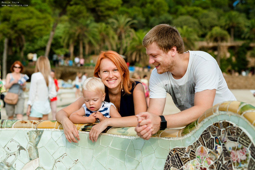 Фотосессия беременности в Парке Гуэль. Фотограф в Барселоне Испании Маслик Юлия