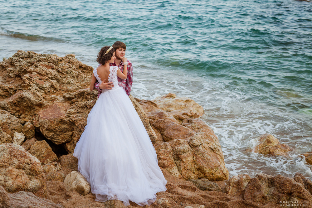 Sesja ślubna w Badalonie, Catalonia. Fotograf w Barcelonie Hiszpanii Maslik Yulia