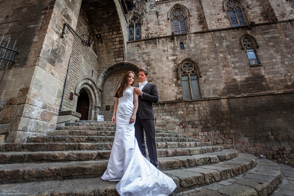 Свадебная фотосессия в Бланес. Фотограф в Барселоне Испании Маслик Юлия