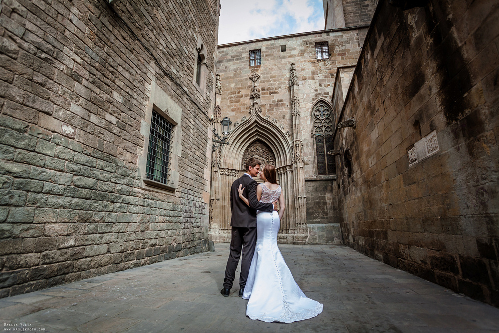 Свадебная фотосессия в Бланес. Фотограф в Барселоне Испании Маслик Юлия