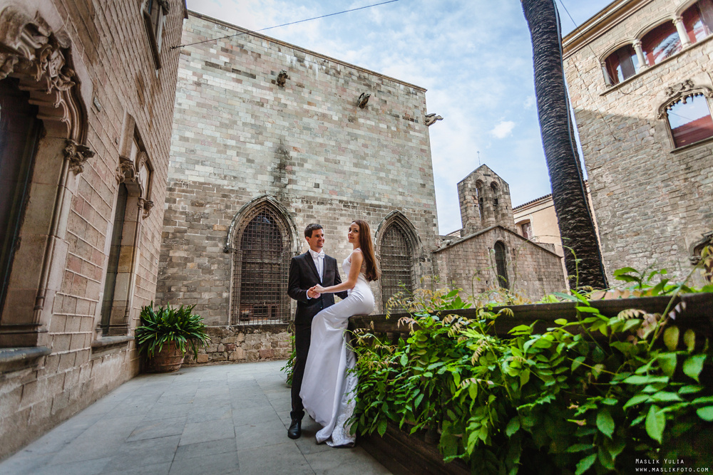 Свадебная фотосессия в Бланес. Фотограф в Барселоне Испании Маслик Юлия