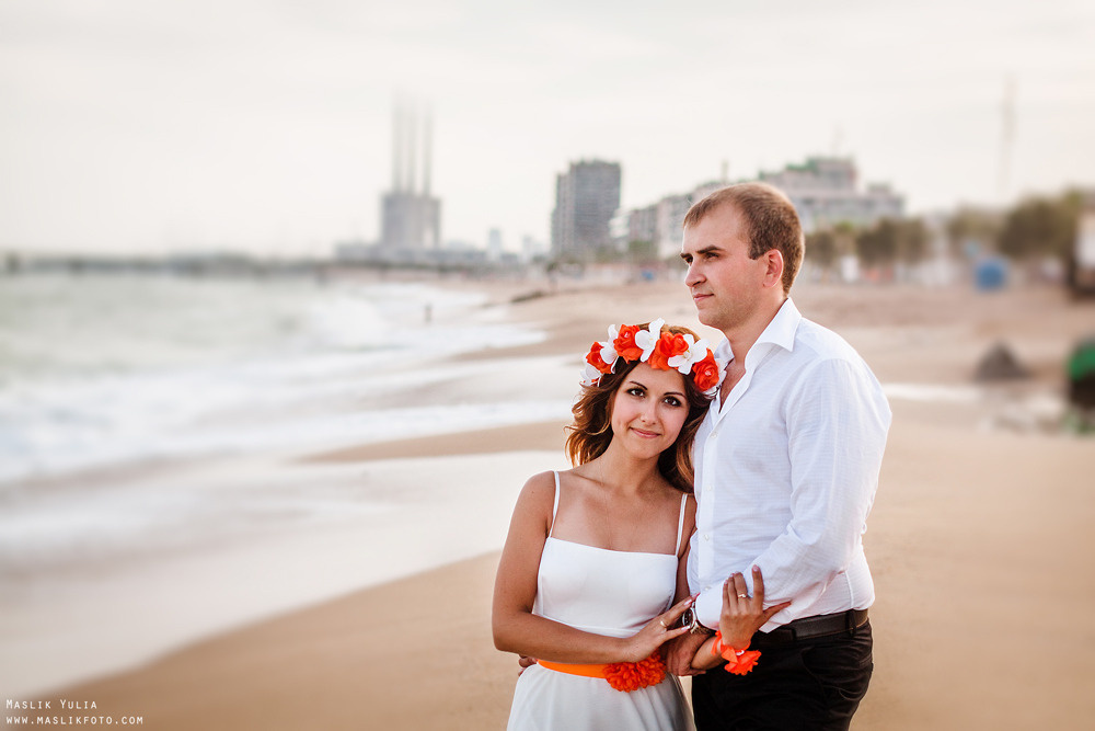 Sesión de fotos de boda en Badalona. Fotógrafo en Barcelona  Maslik Yulia