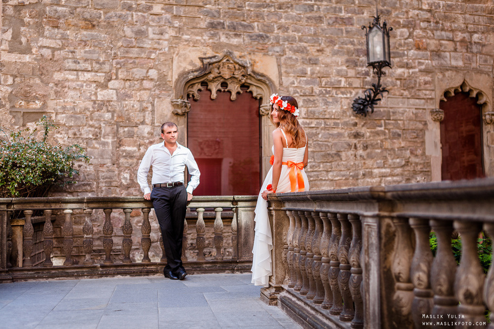Sesión de fotos de boda en Badalona. Fotógrafo en Barcelona  Maslik Yulia