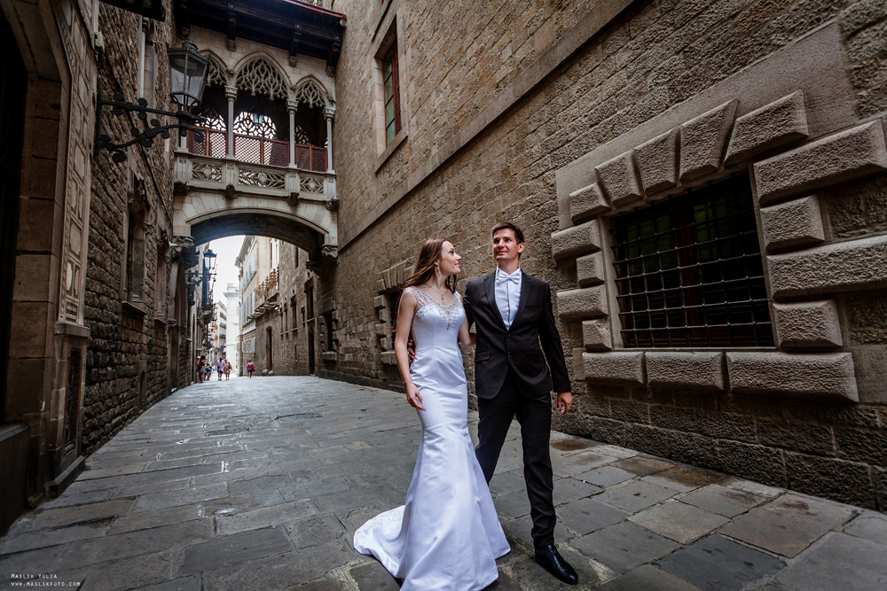 Свадебная фотосессия в Бланес. Фотограф в Барселоне Испании Маслик Юлия