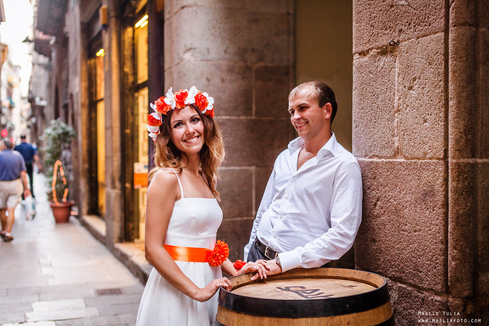 Sesión de fotos de boda en Badalona. Fotógrafo en Barcelona  Maslik Yulia