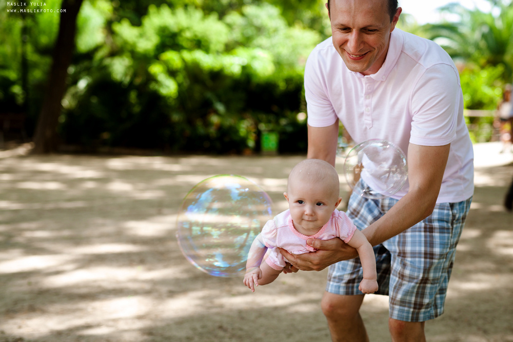 Sesión fotográfica familiar de verano en Barcelona. Fotógrafo en Barcelona  Maslik Yulia